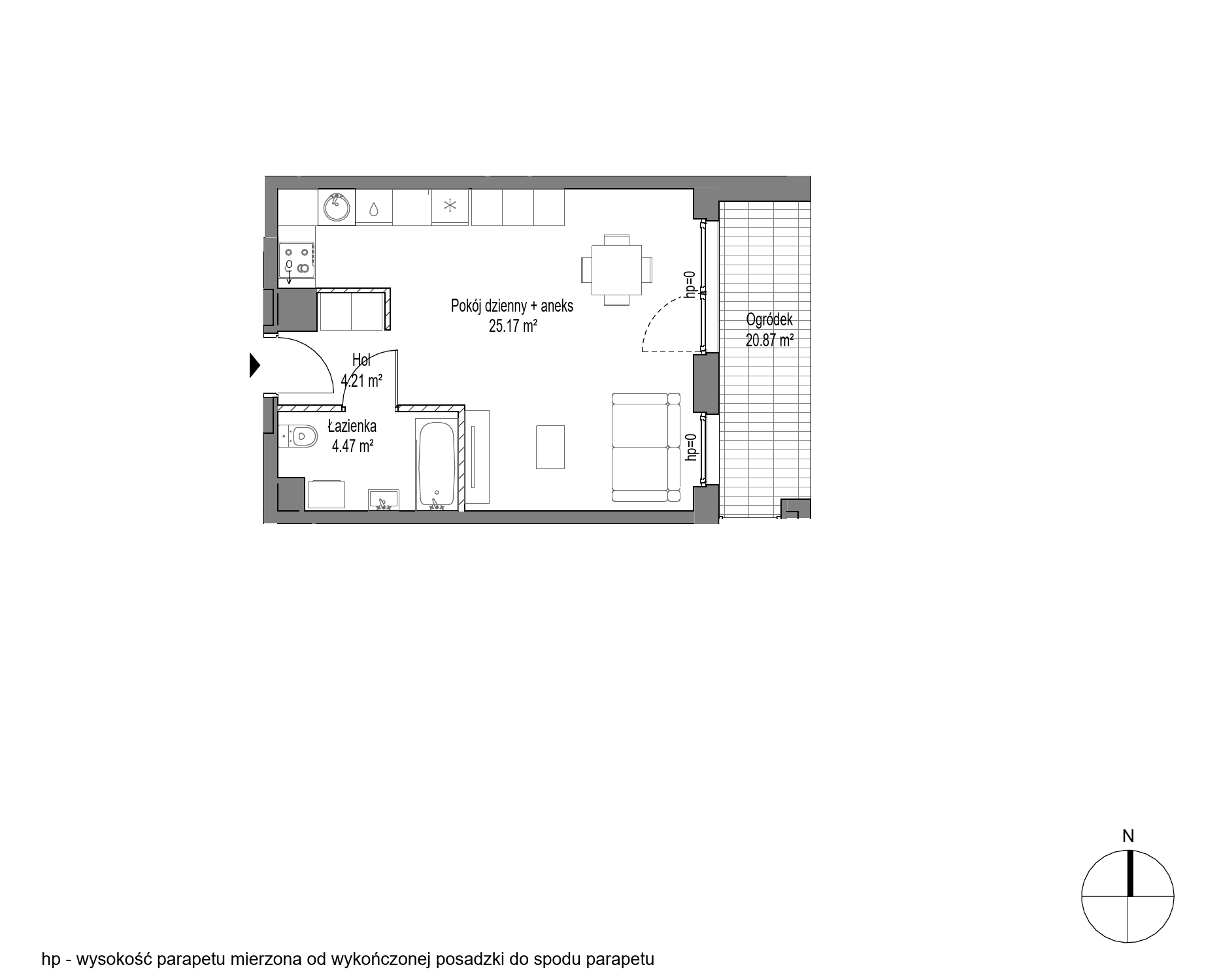 Plan 1 pok. 34m²