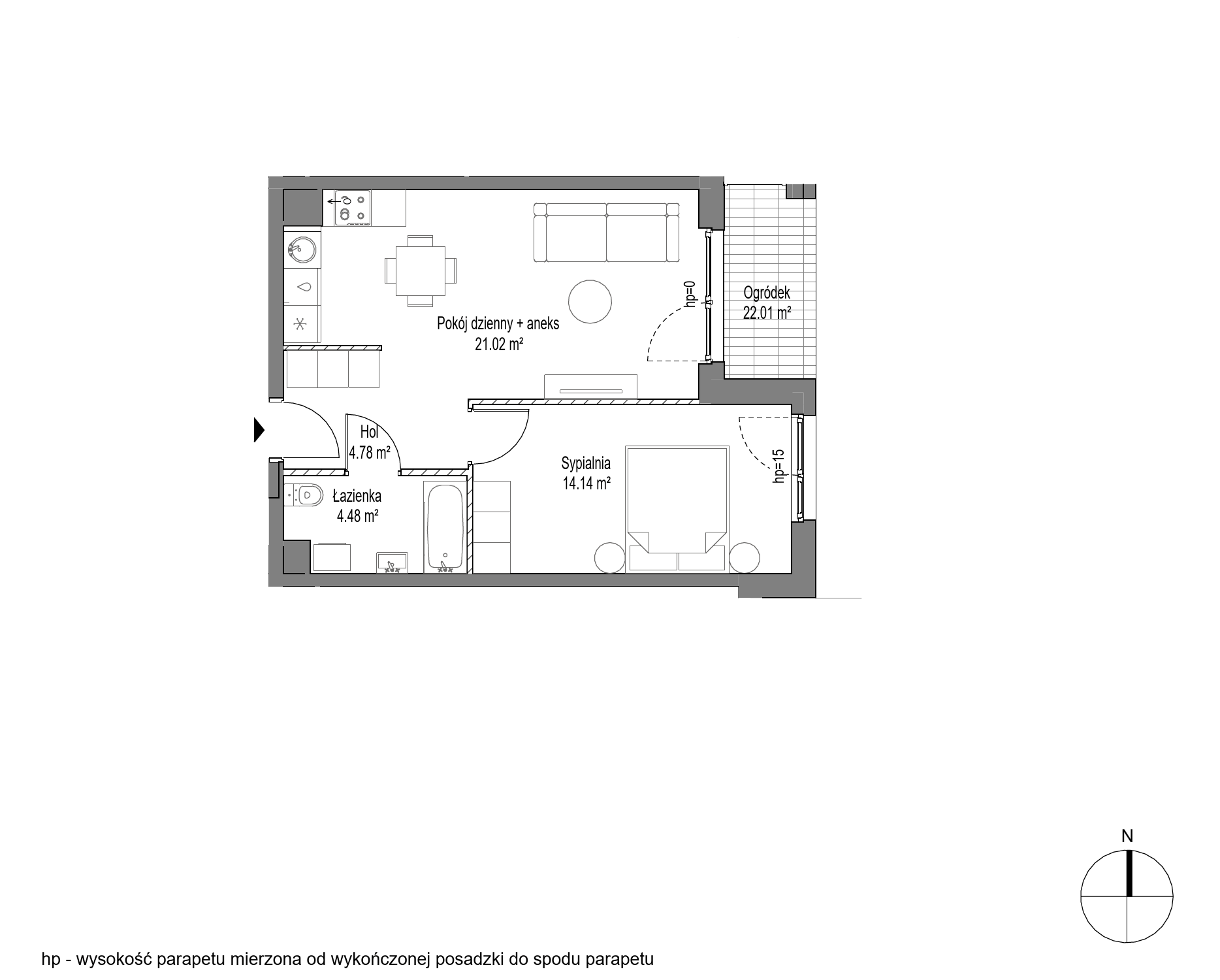 Plan 2 pok. 44m²