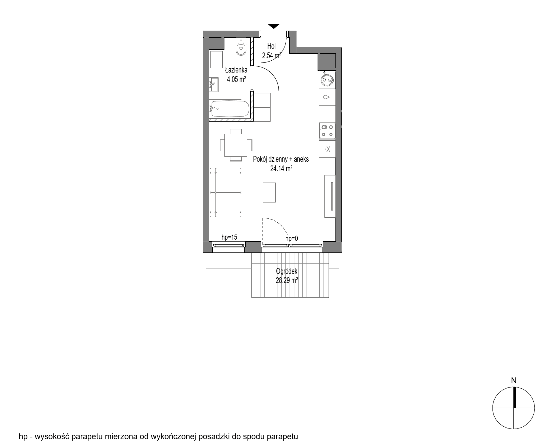 Plan 1 pok. 31m²