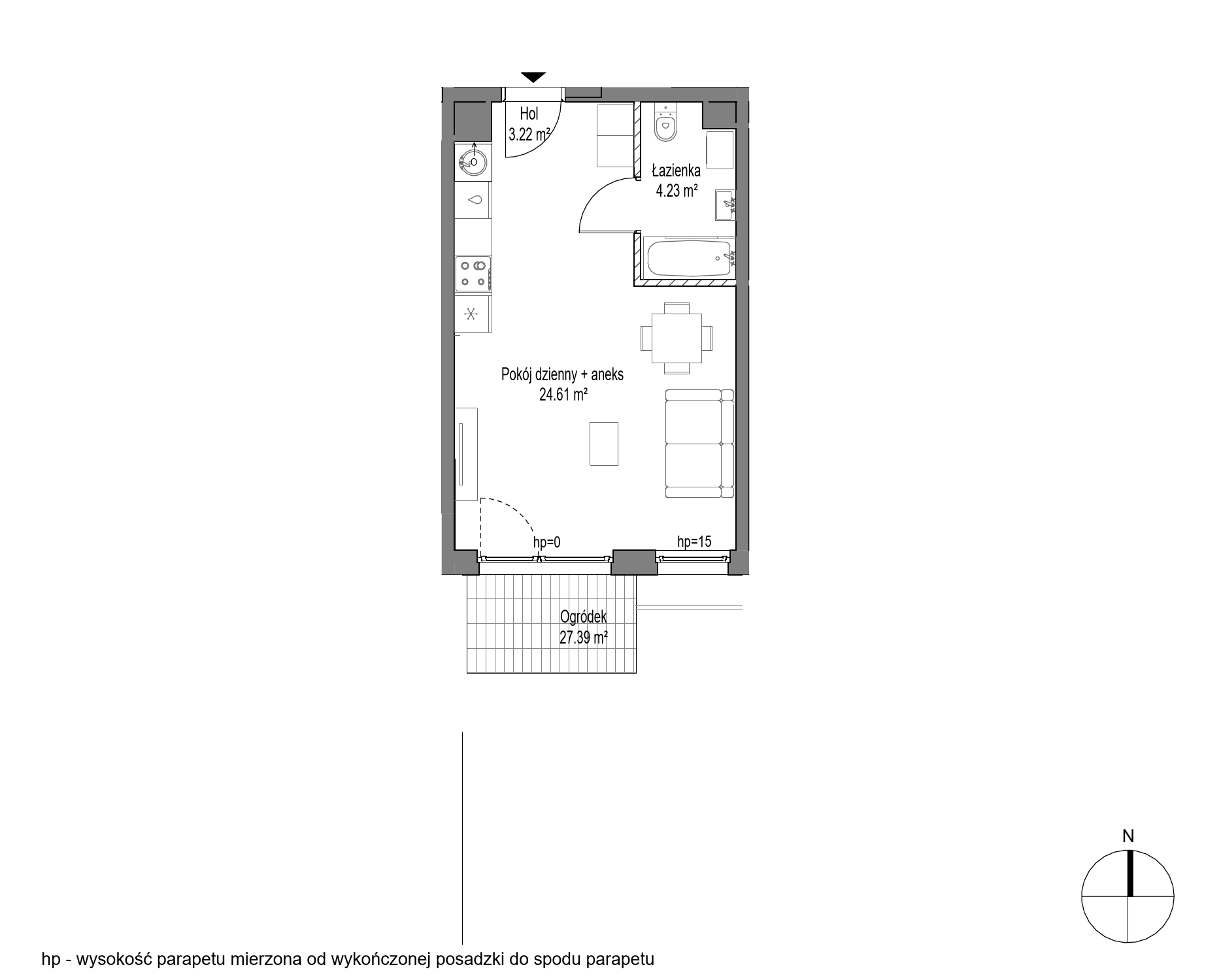Plan 1 pok. 32m²