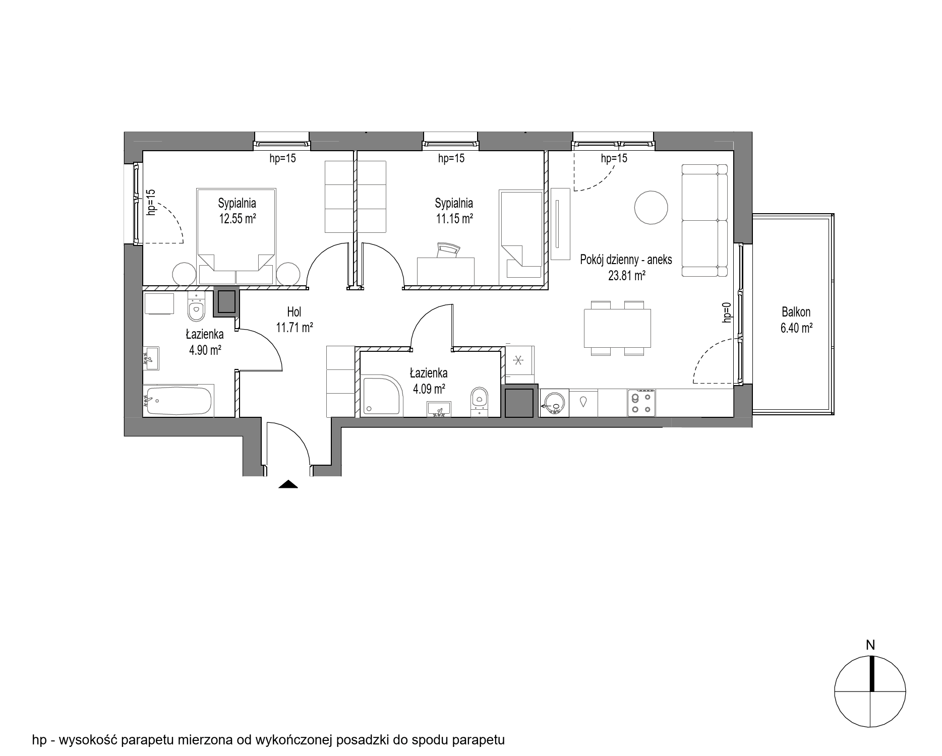 Plan 3 pok. 68m²