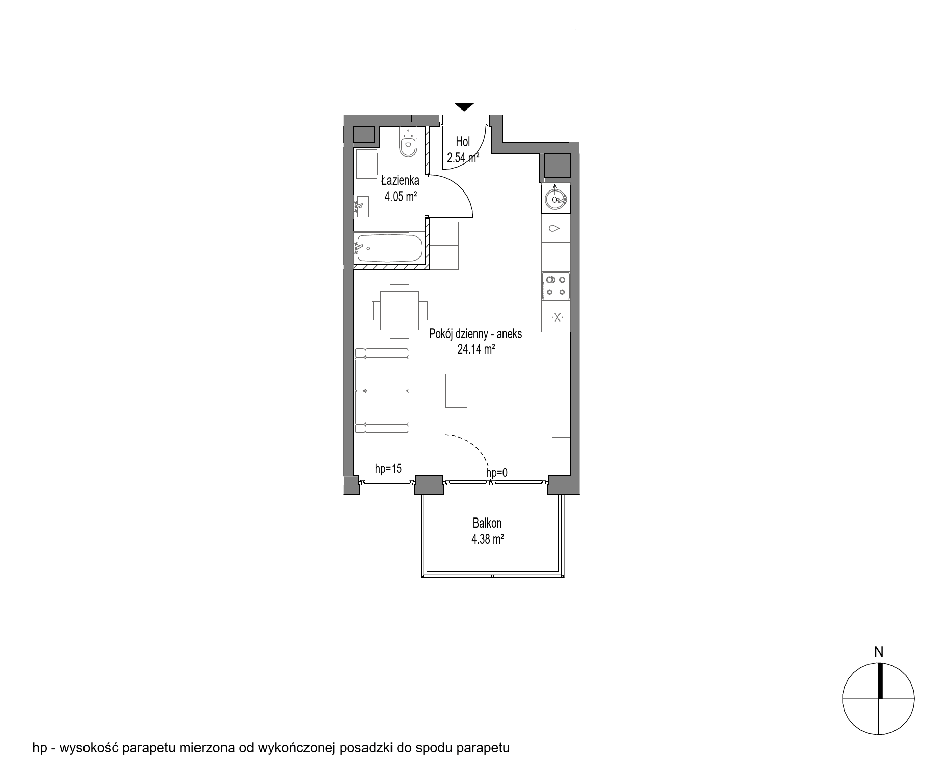 Plan 1 pok. 31m²