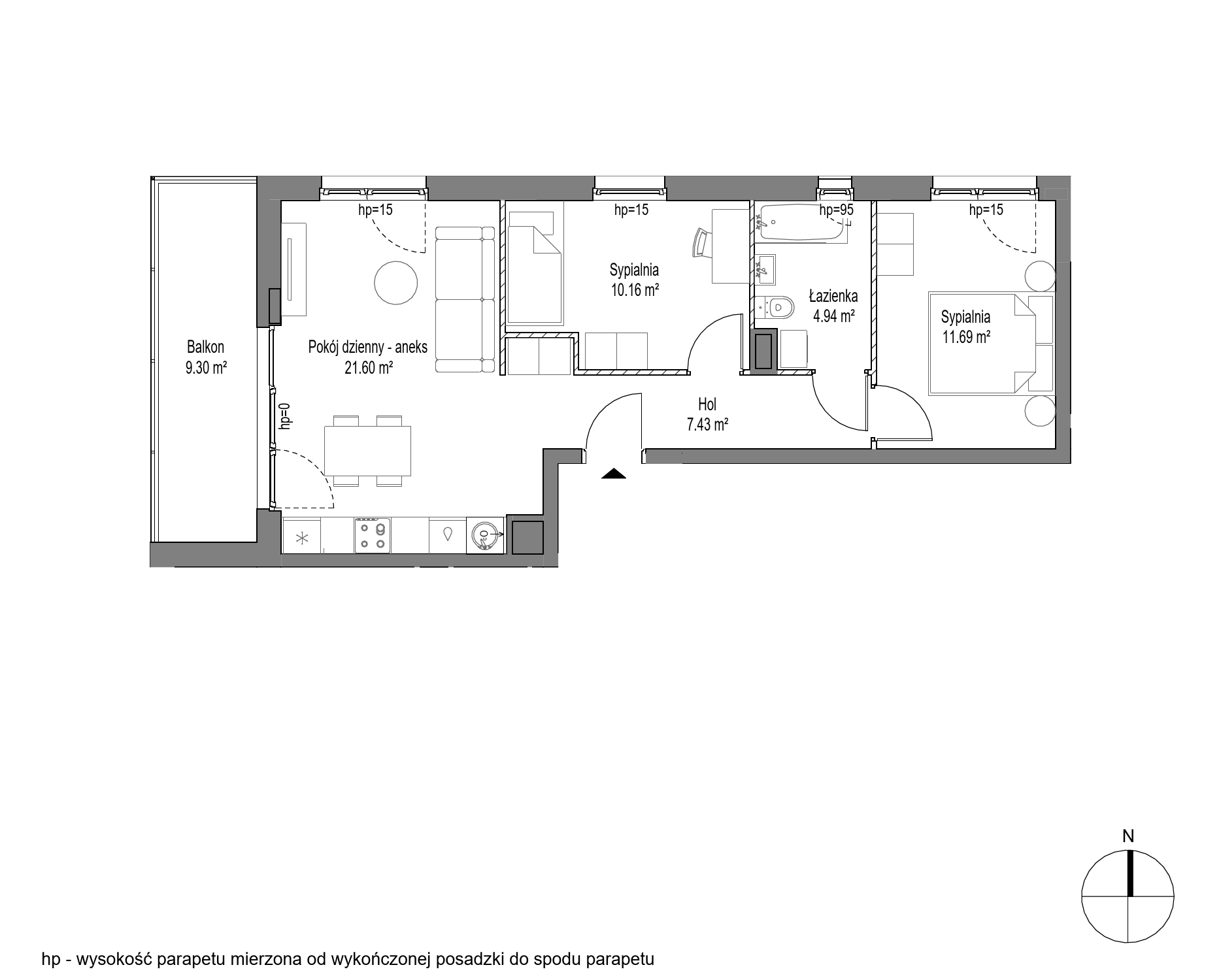 Plan 3 pok. 56m²