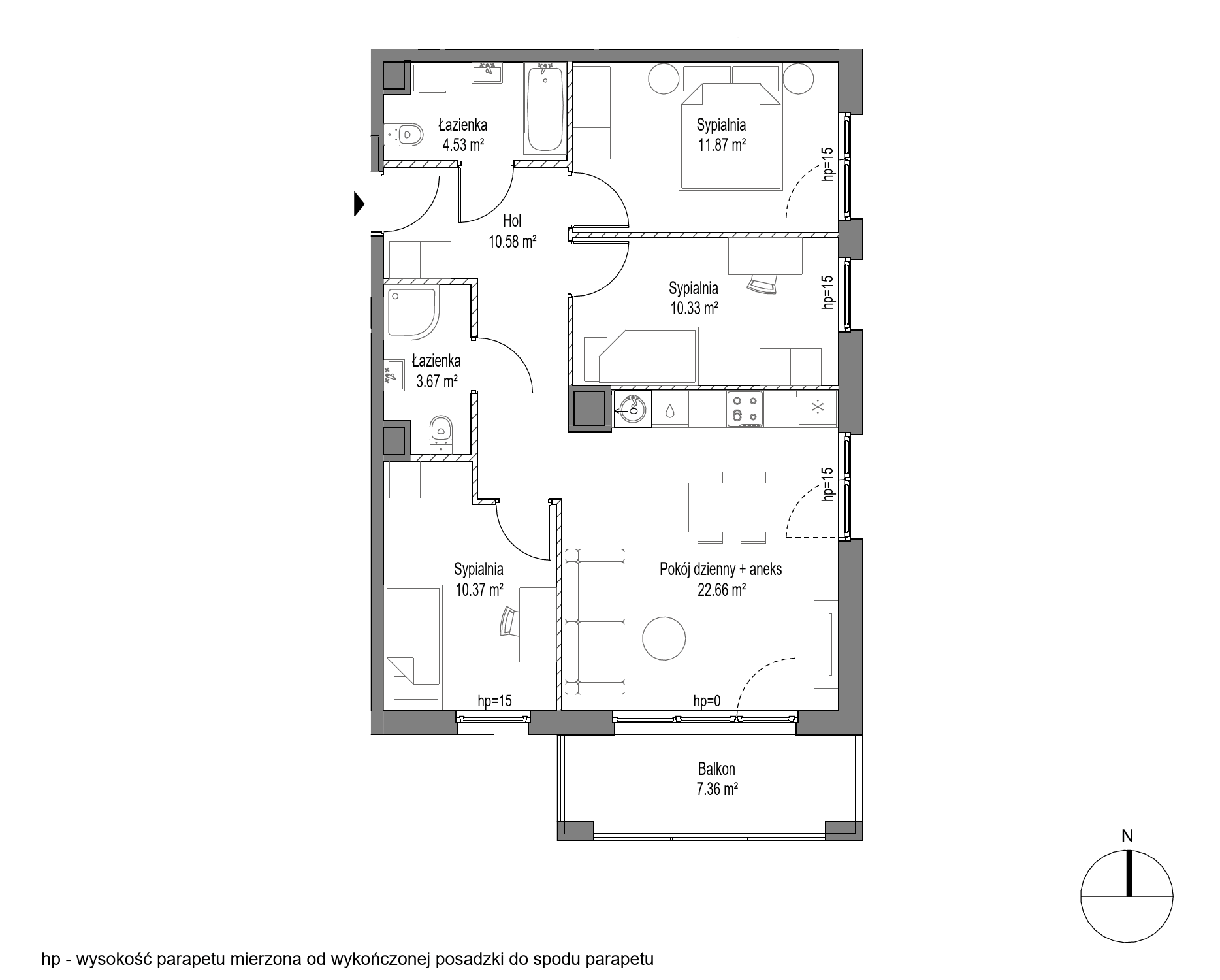 Plan 4 pok. 74m²