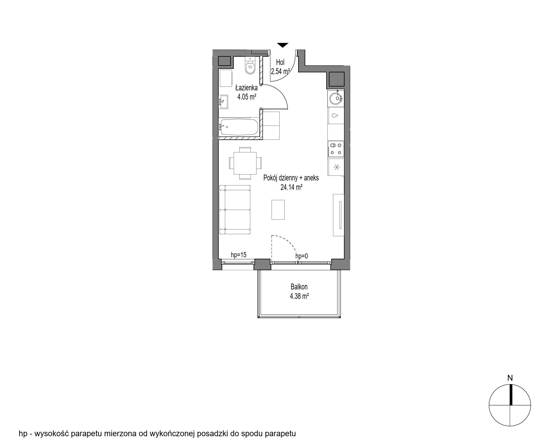 Plan 1 pok. 31m²