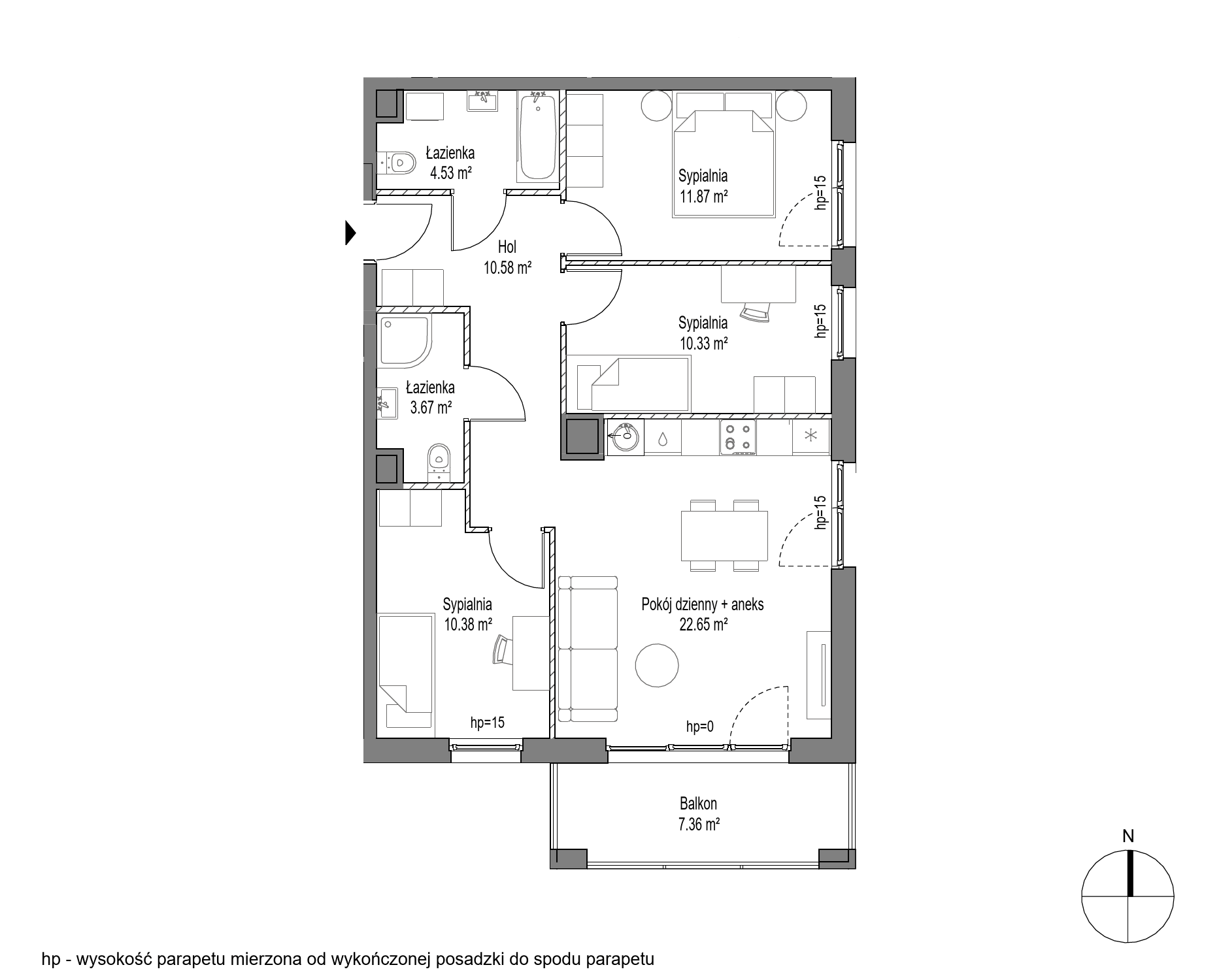 Plan 4 pok. 74m²