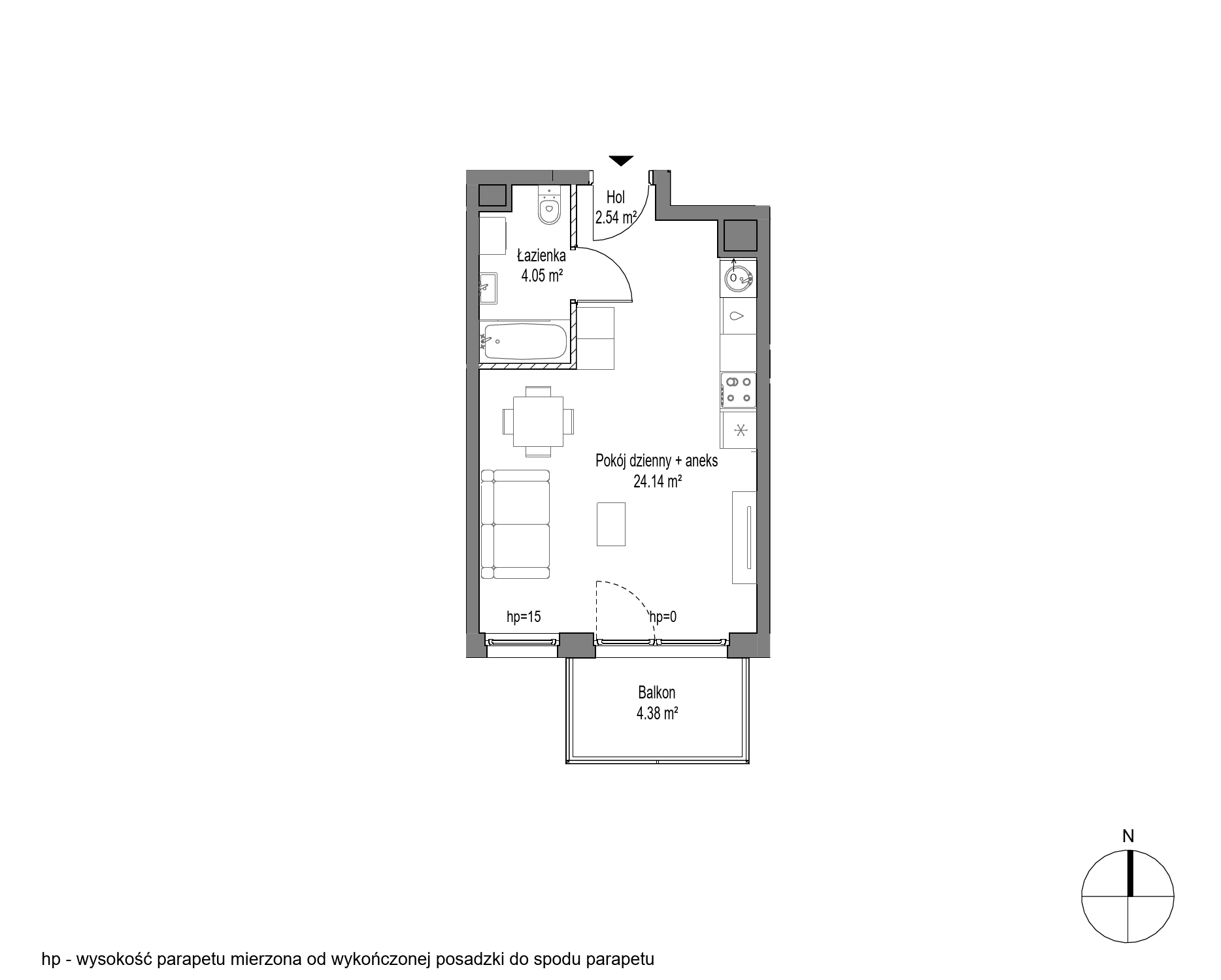 Plan 1 pok. 31m²