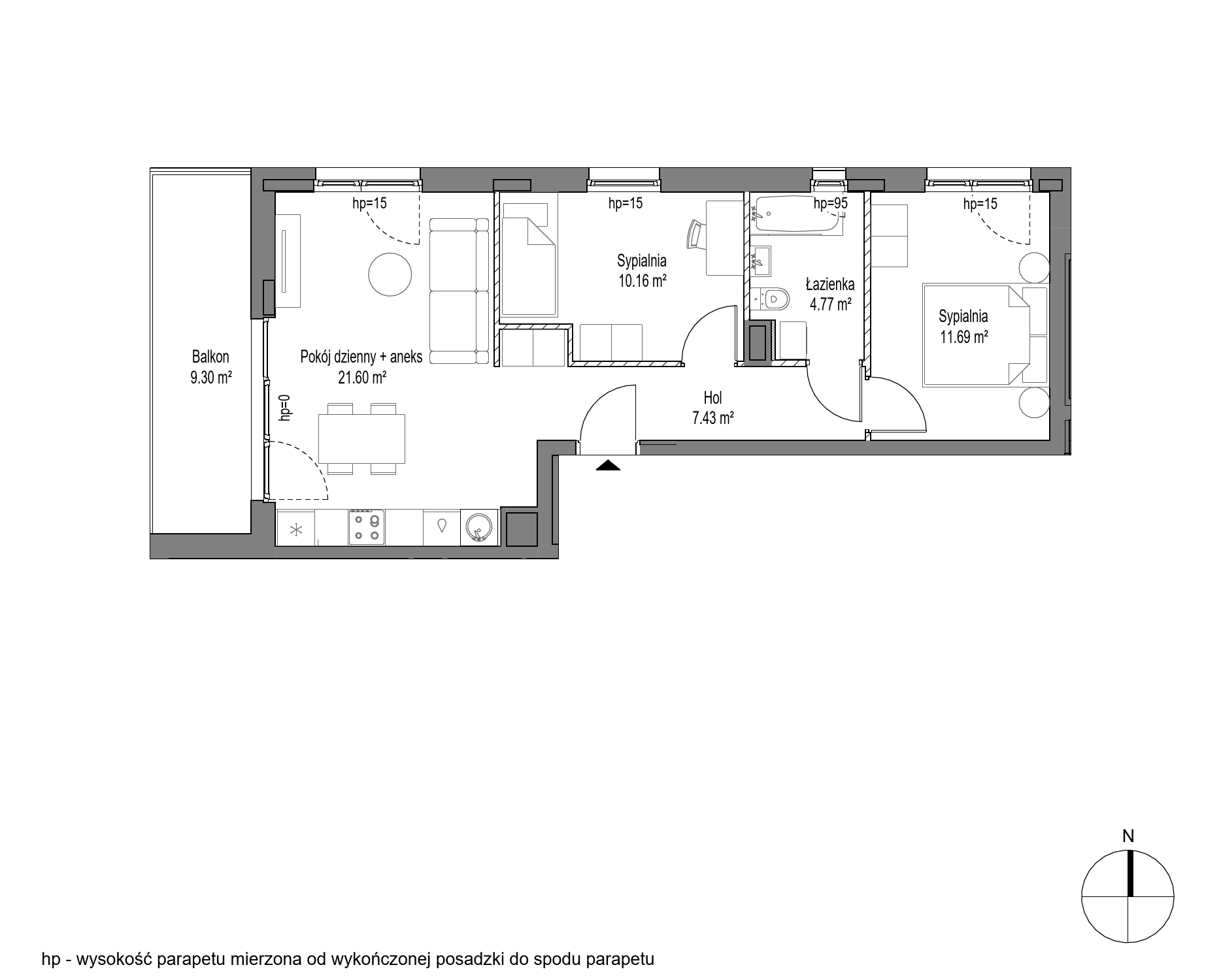 Plan 3 pok. 56m²