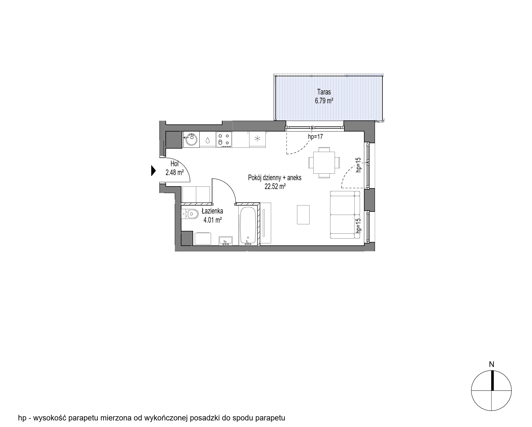 Plan 1 pok. 29m²