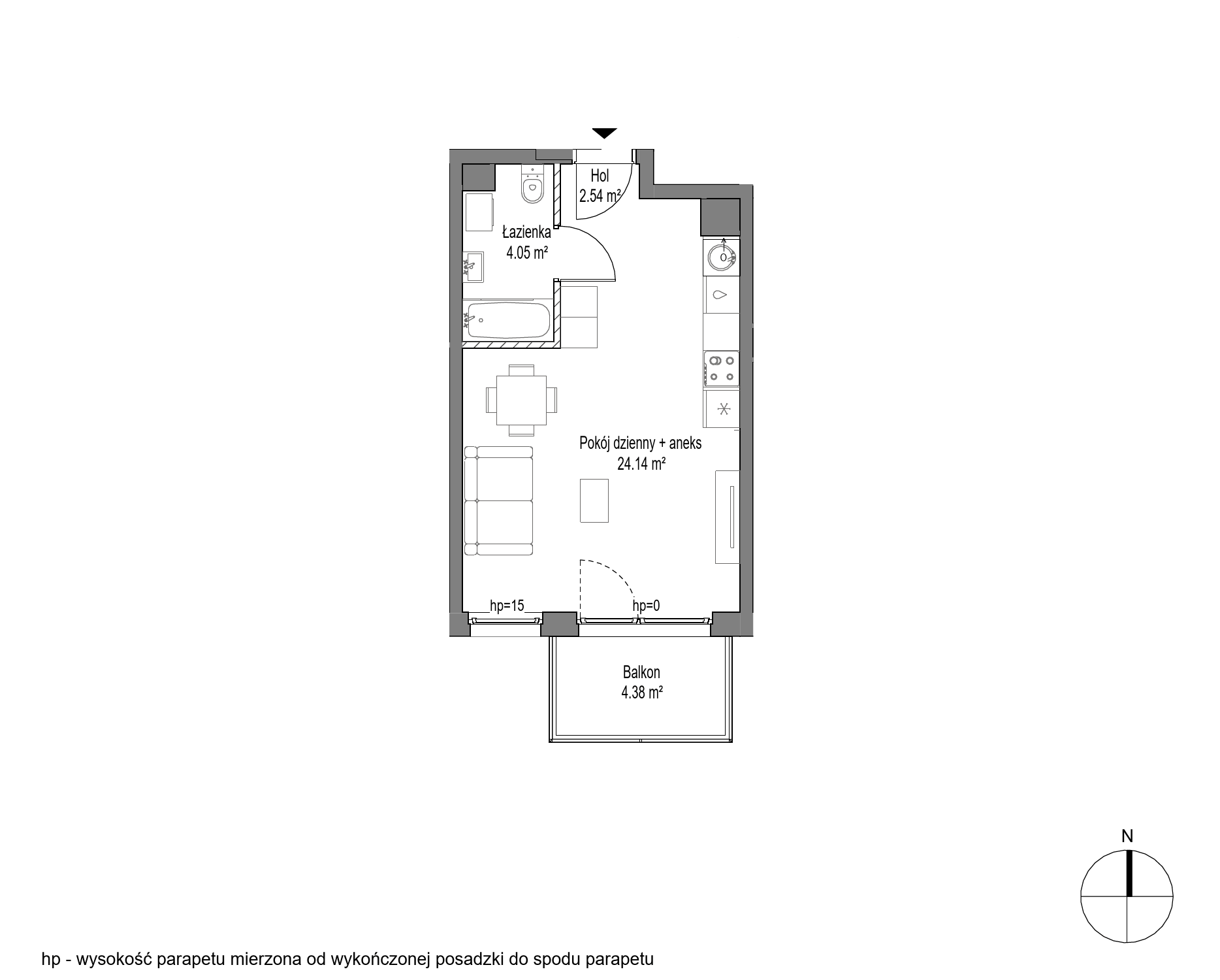 Plan 1 pok. 31m²