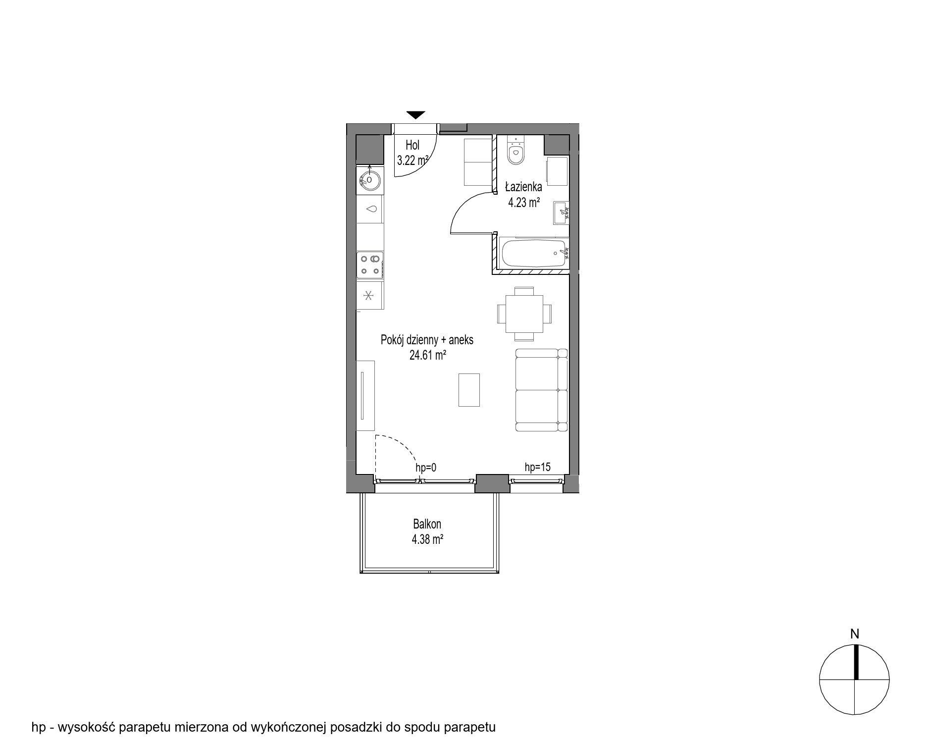 Plan 1 pok. 32m²