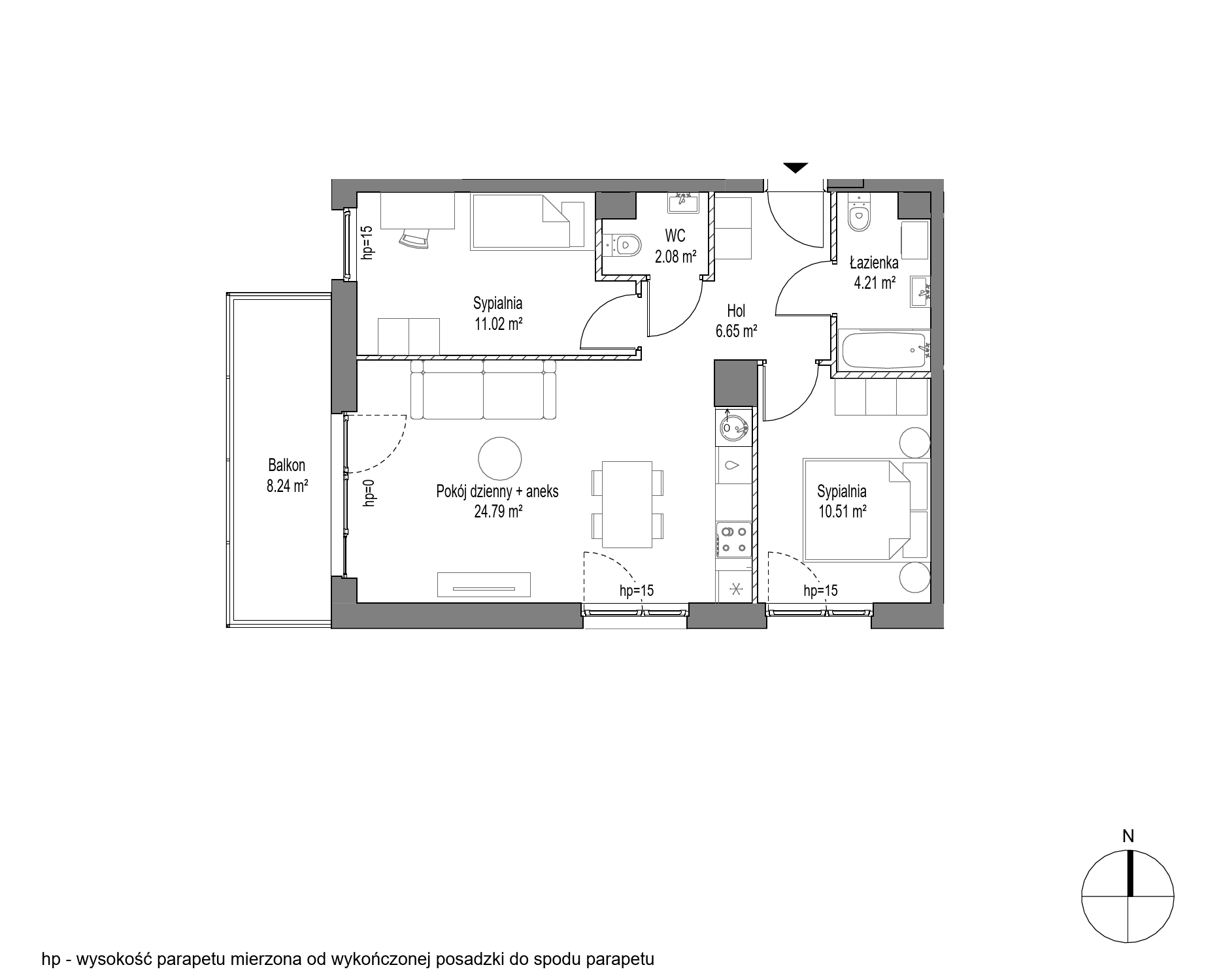 Plan 3 pok. 59m²