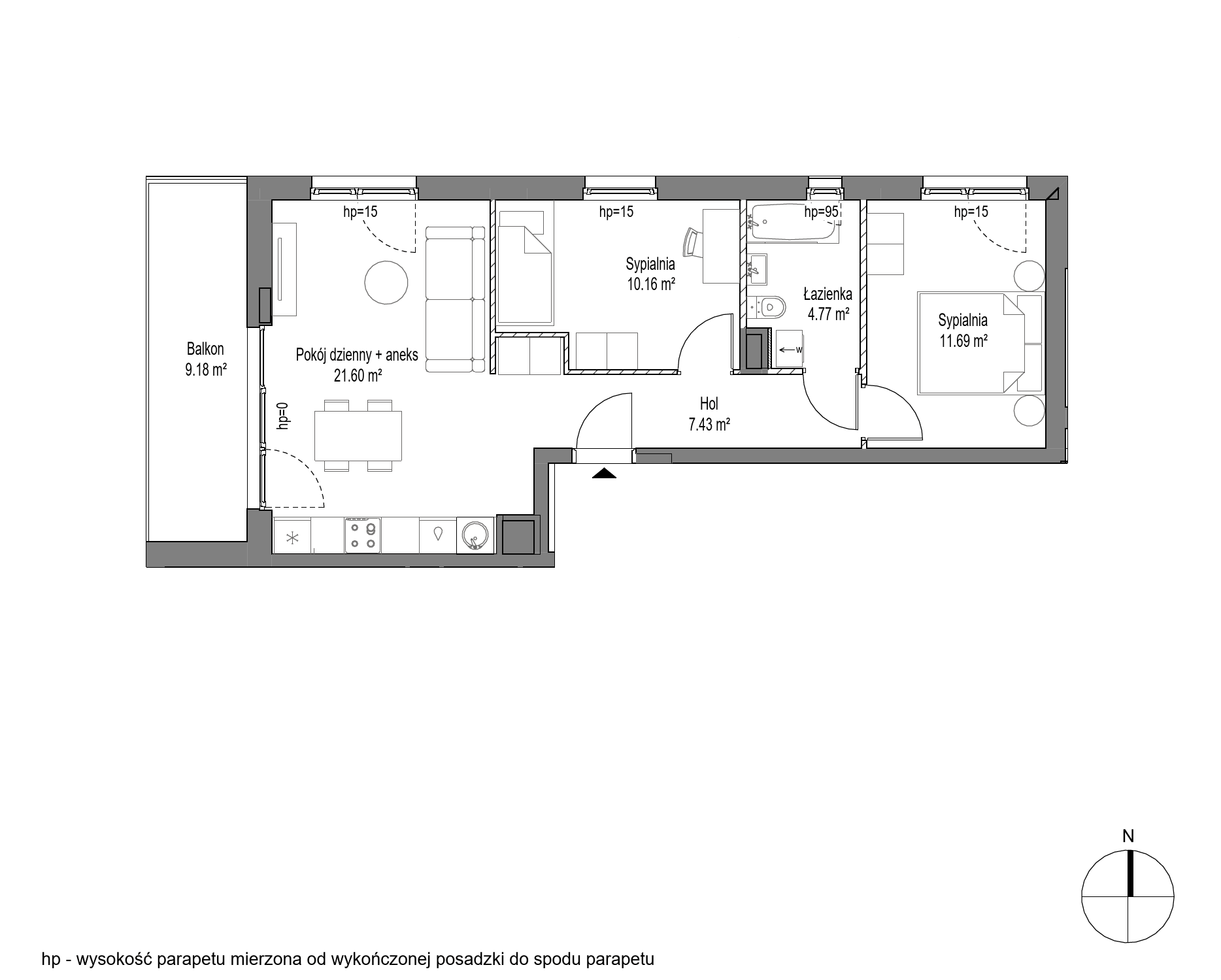 Plan 3 pok. 56m²