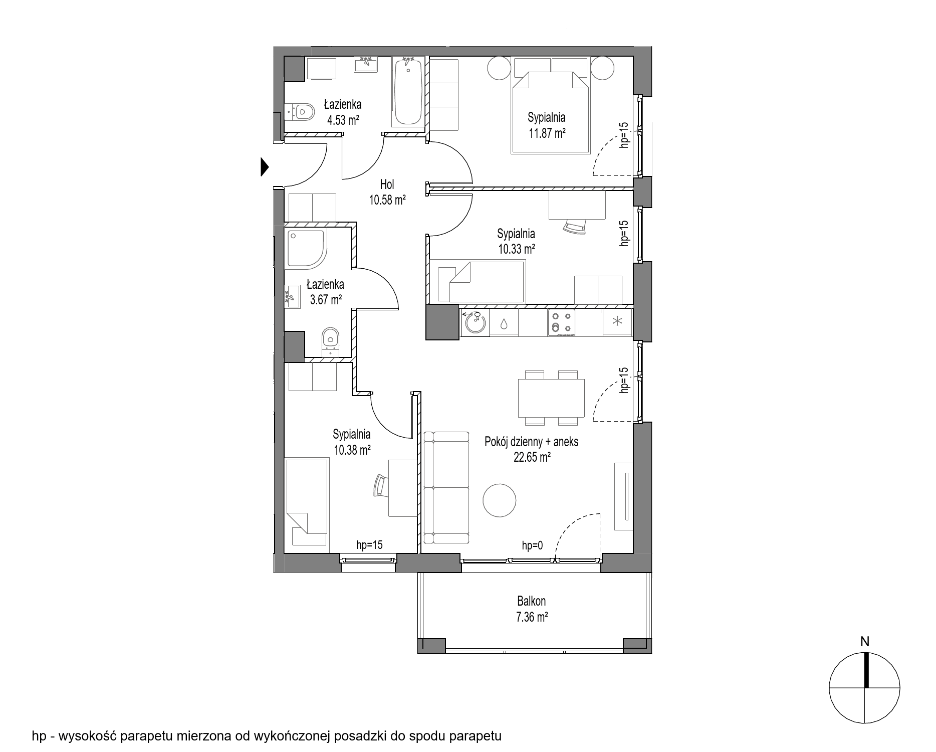 Plan 4 pok. 74m²