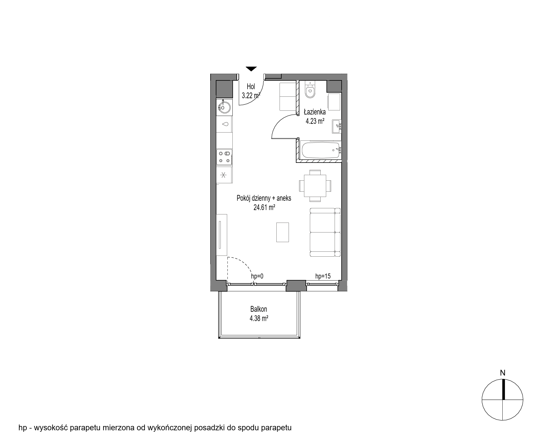 Plan 1 pok. 32m²