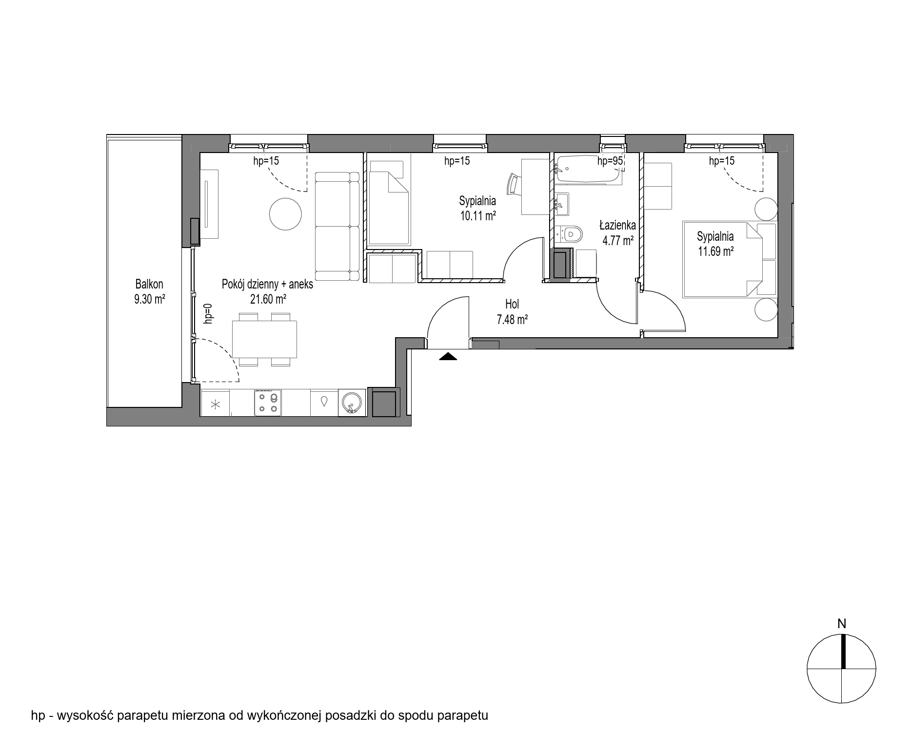 Plan 3 pok. 56m²
