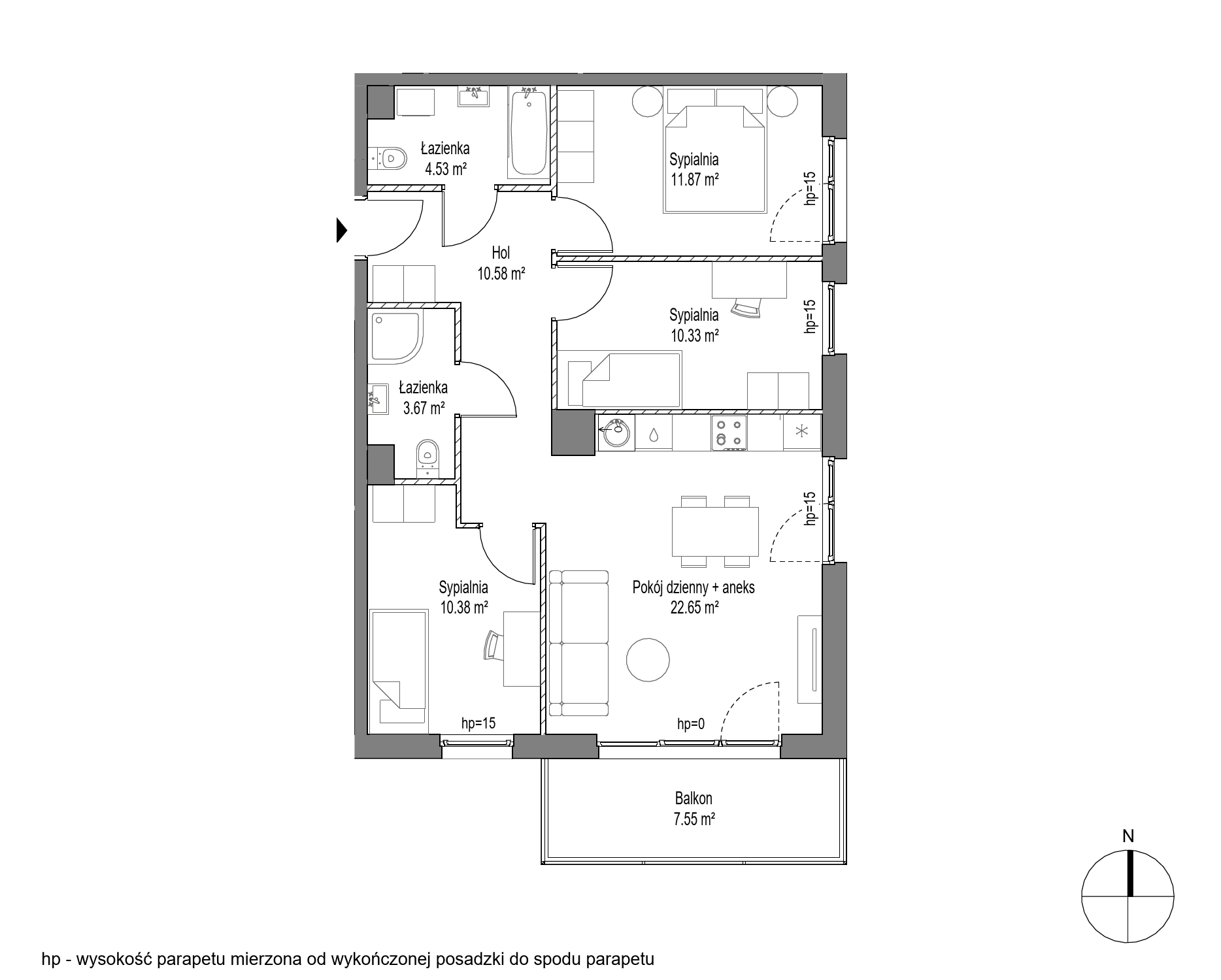 Plan 4 pok. 74m²