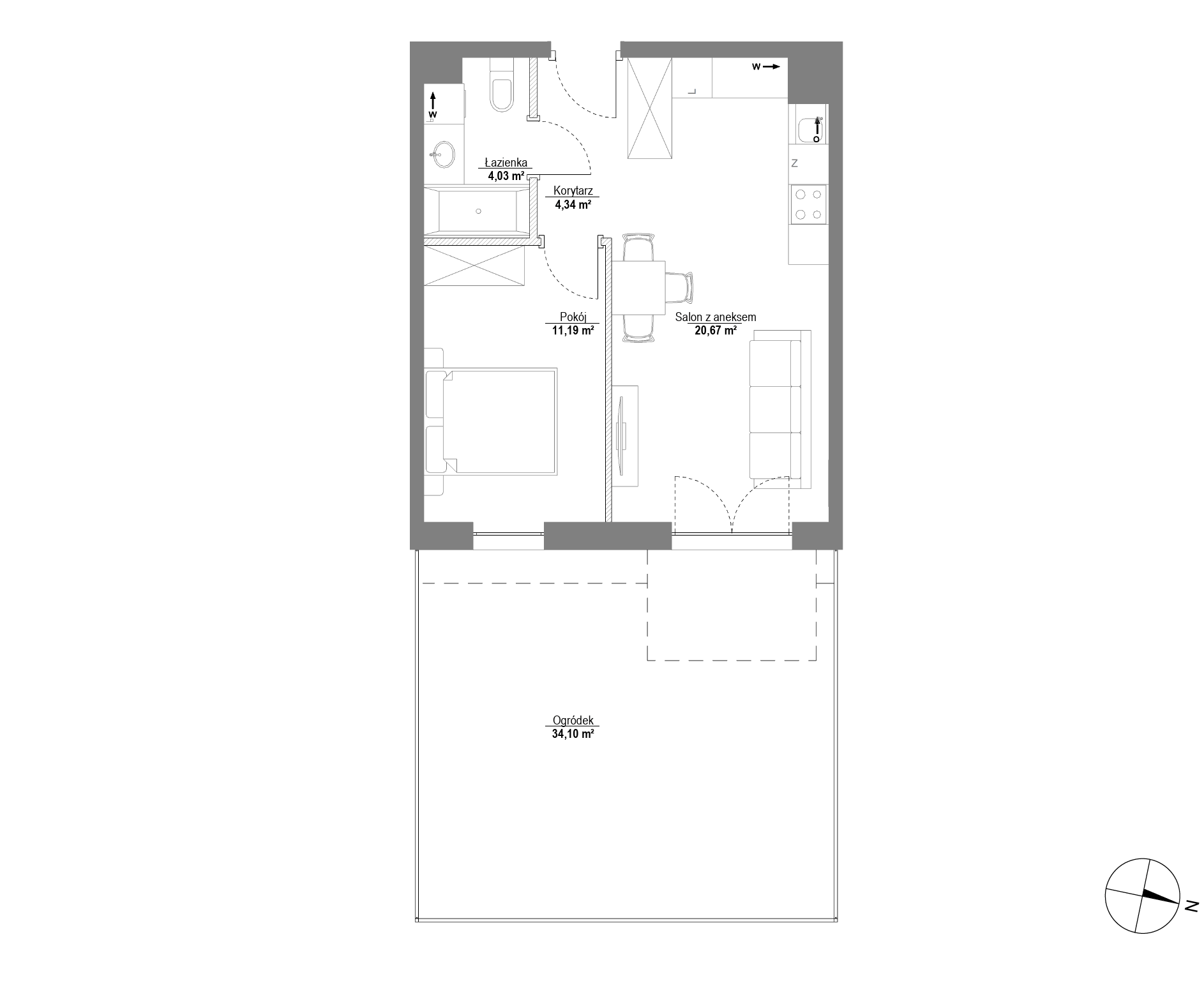 Plan 2 pok. 40m²