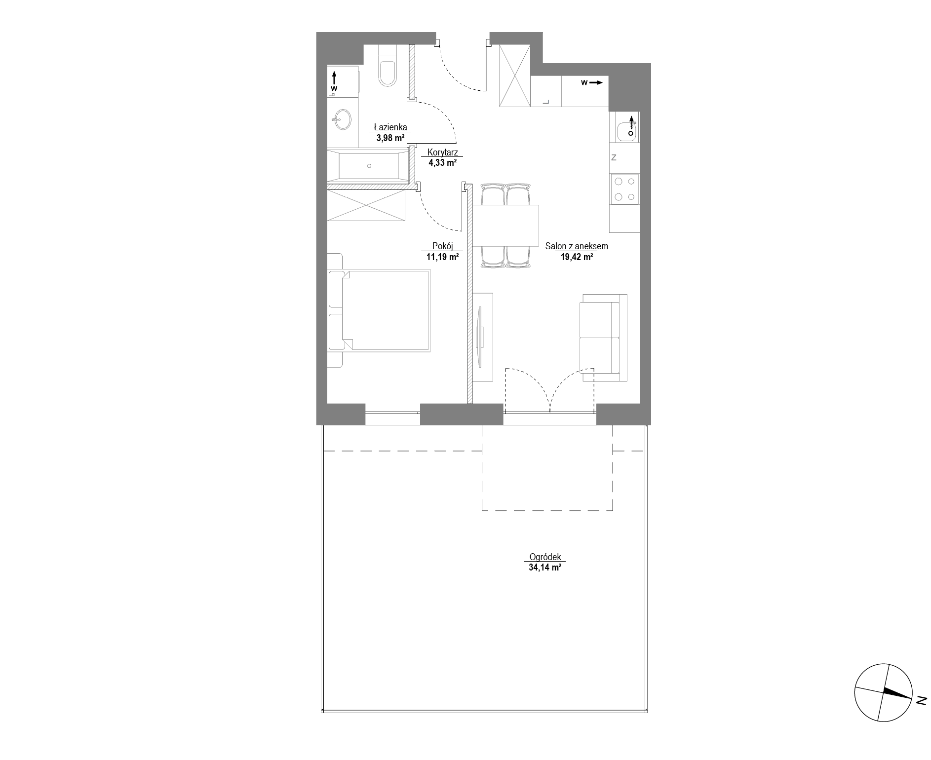 Plan 2 pok. 39m²