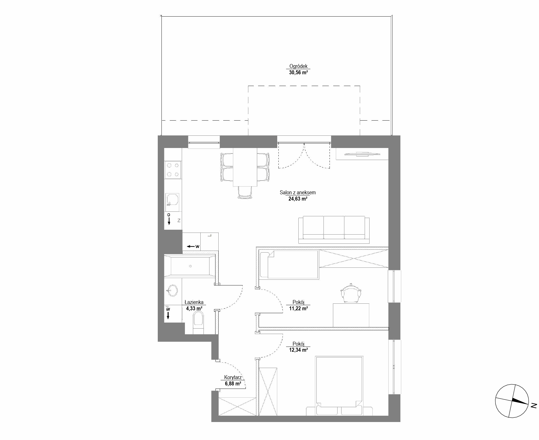Plan 3 pok. 59m²