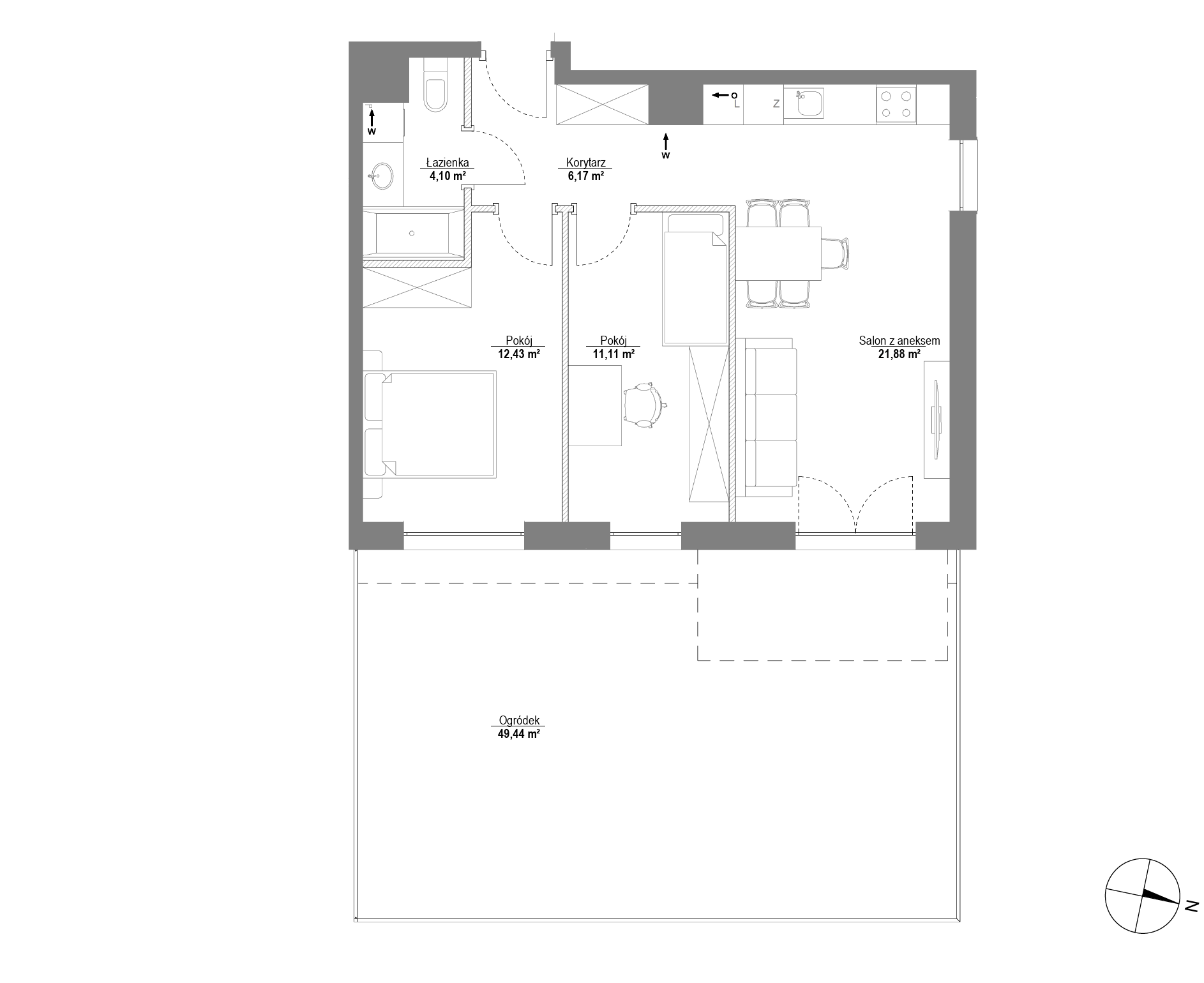 Plan 3 pok. 56m²