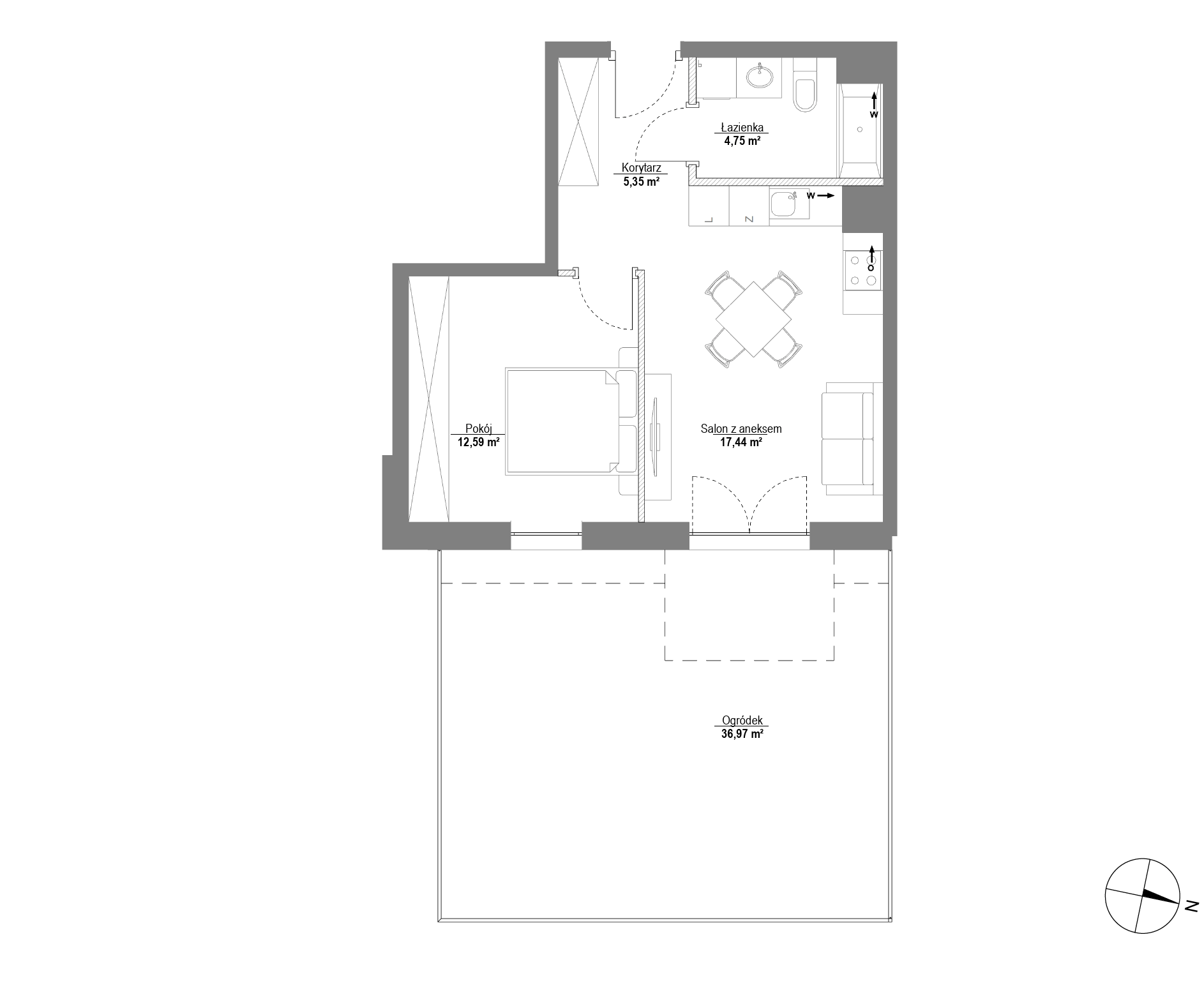 Plan 2 pok. 40m²