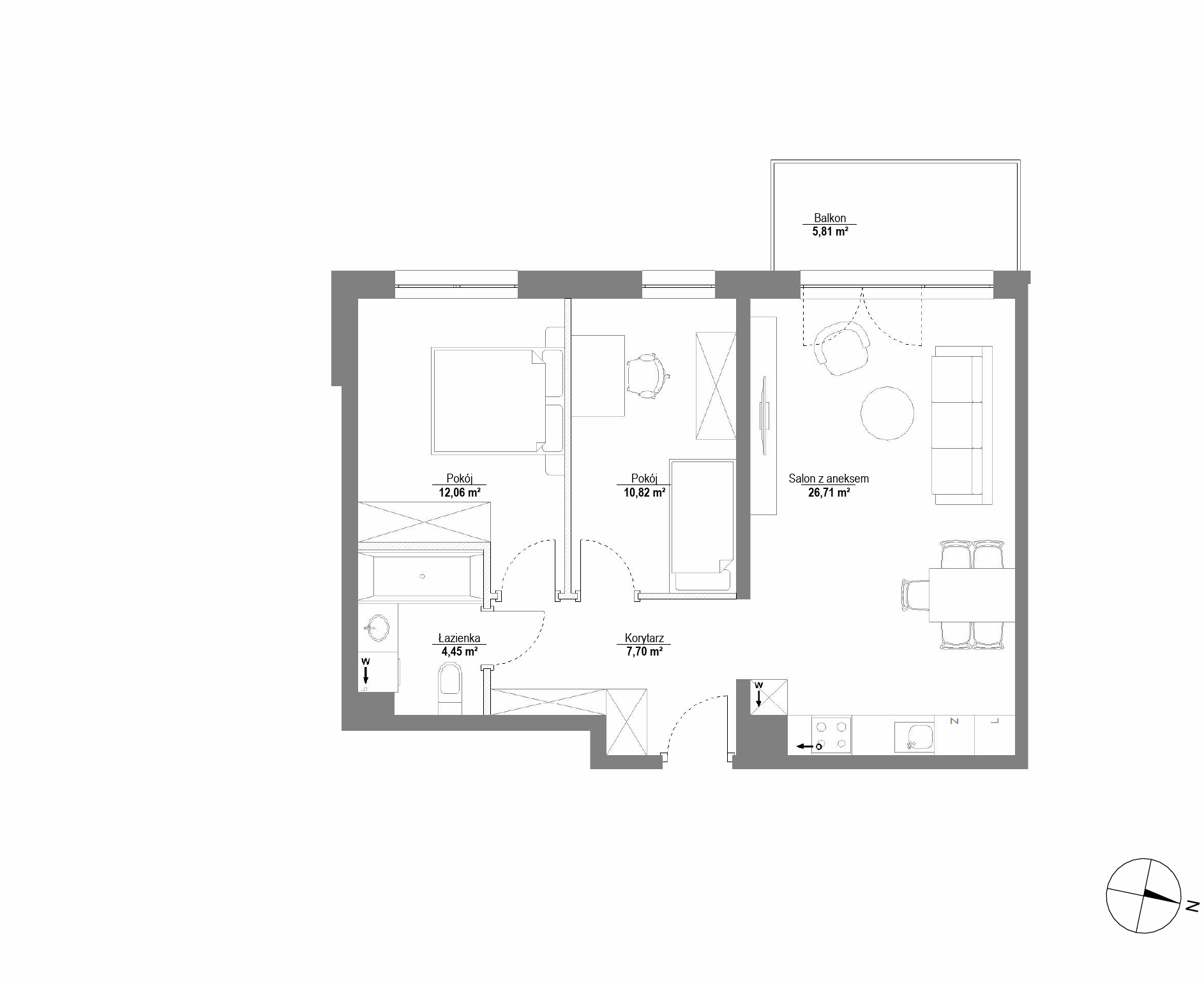 Plan 3 pok. 62m²