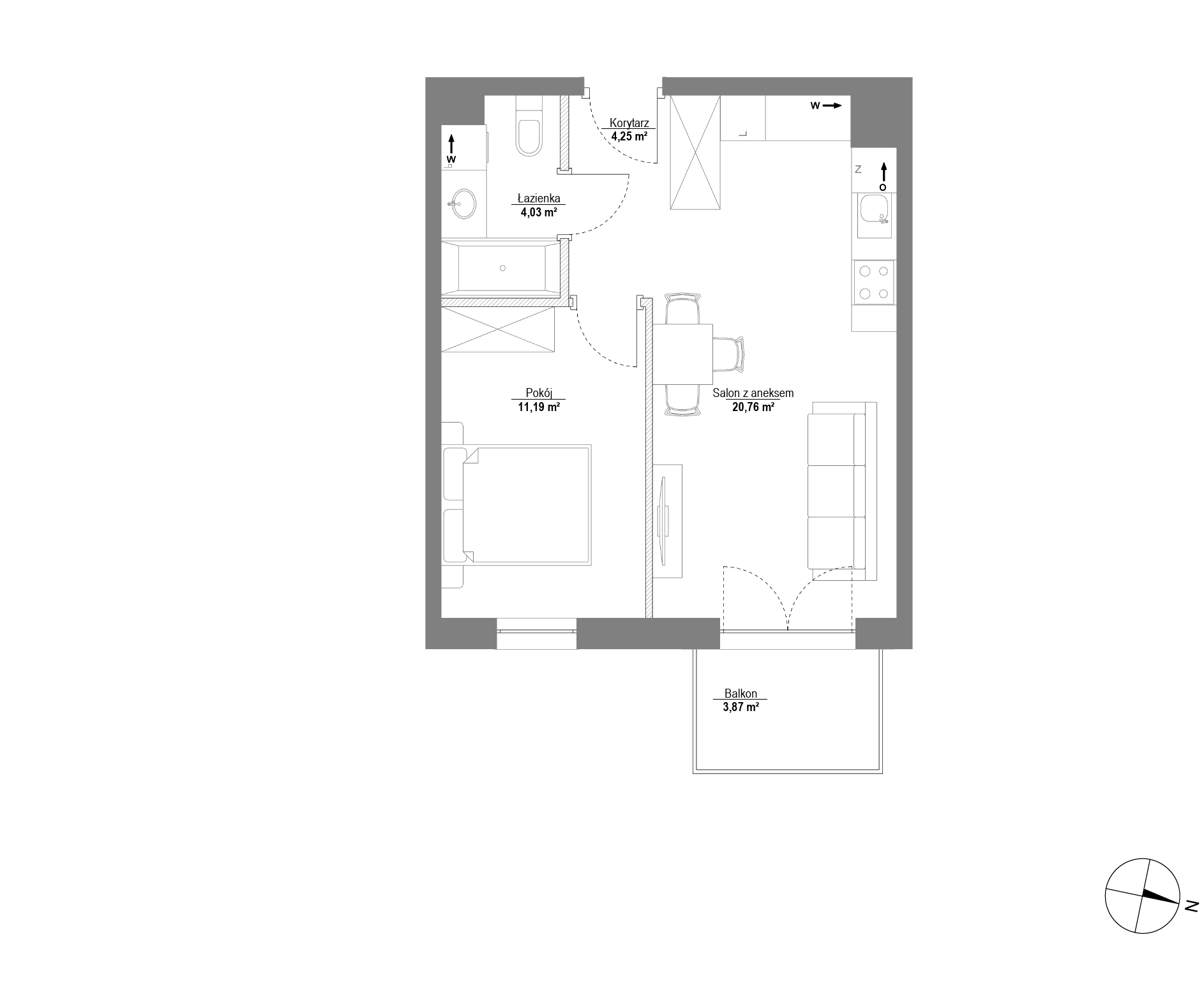 Plan 2 pok. 40m²
