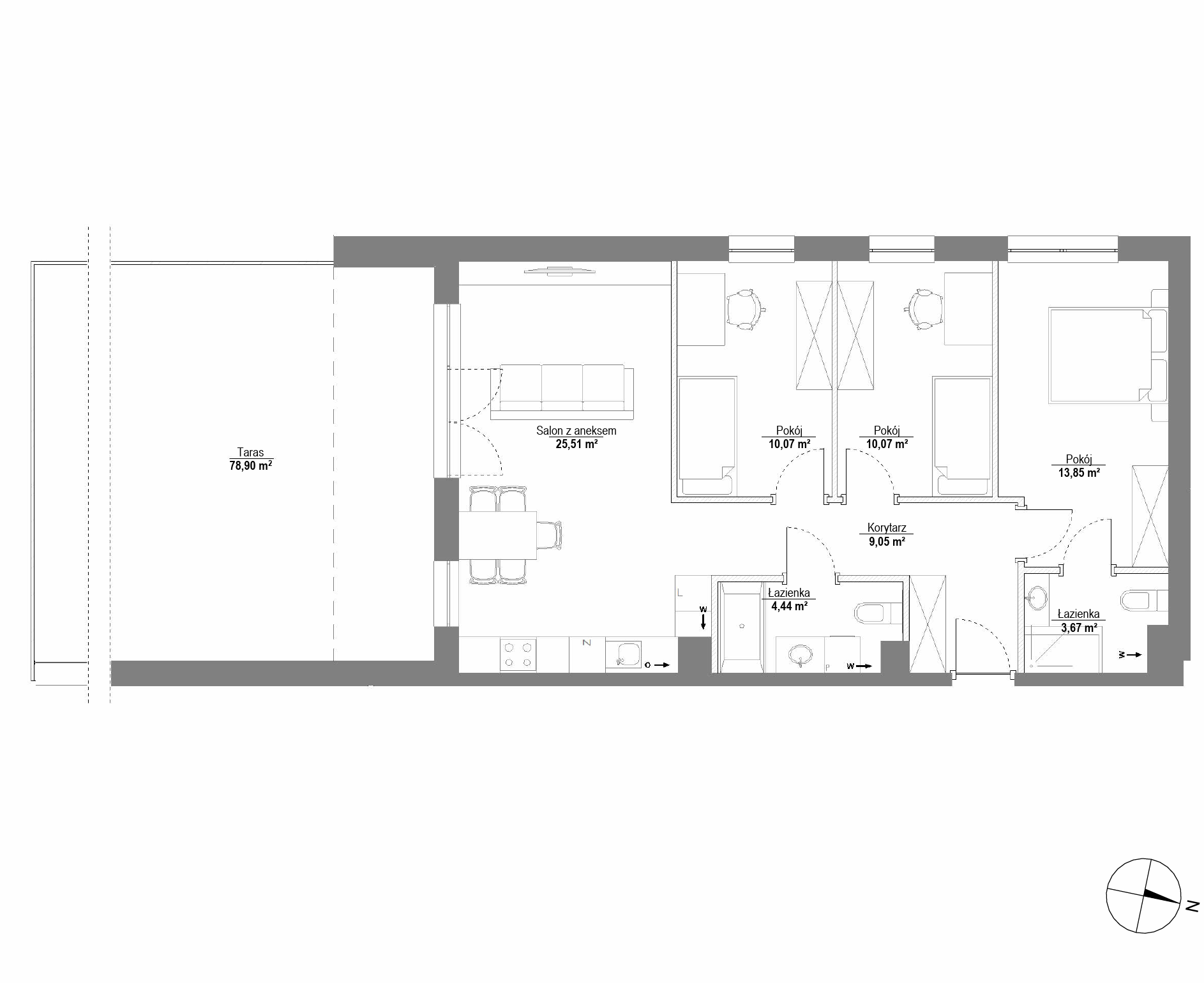 Plan 4 pok. 77m²
