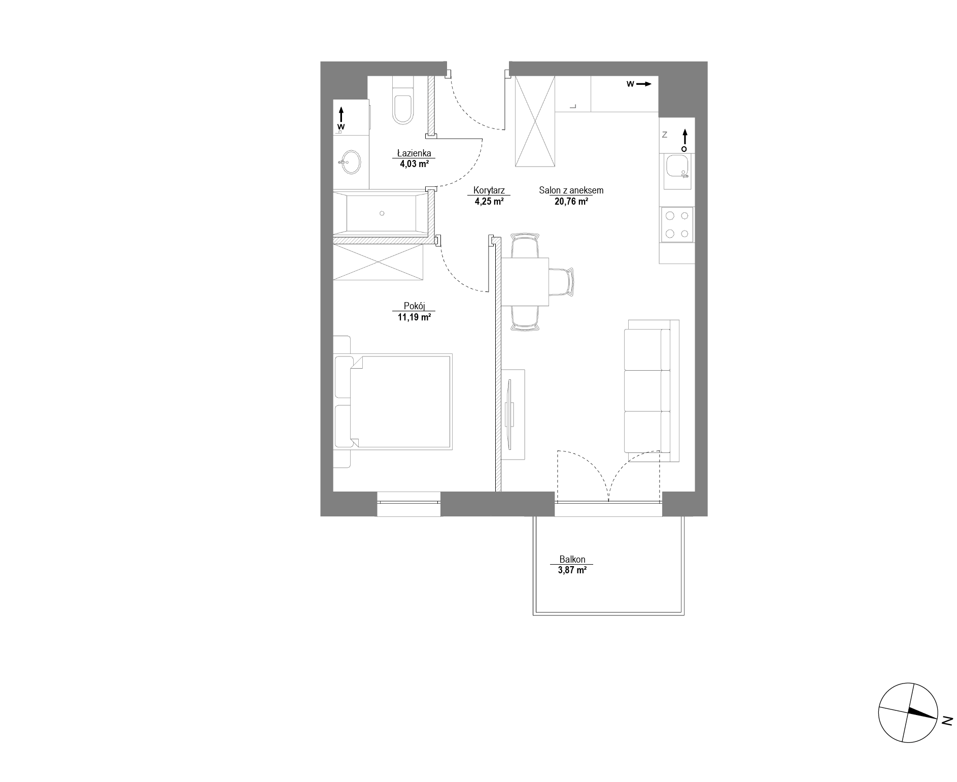 Plan 2 pok. 40m²