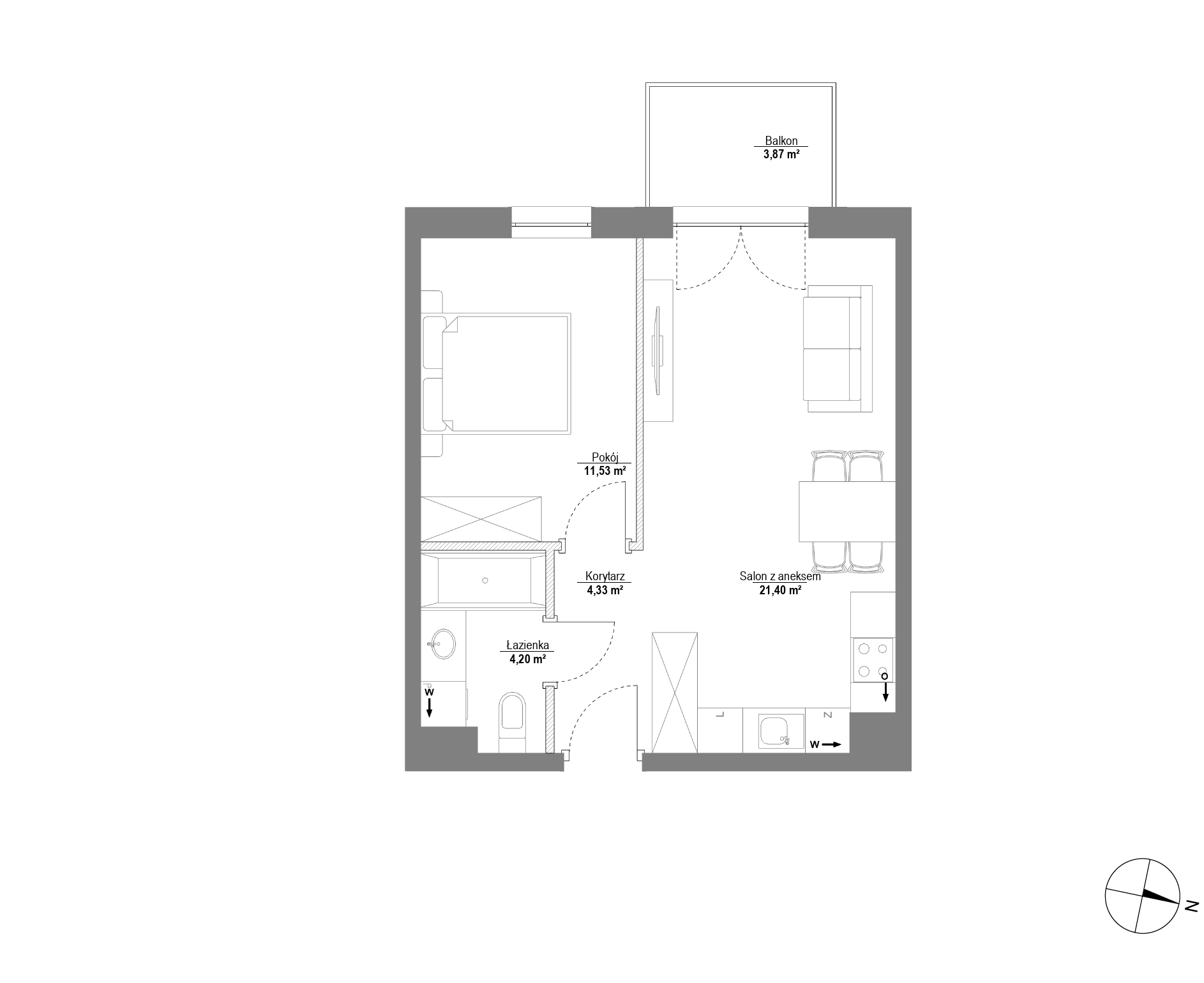 Plan 2 pok. 41m²