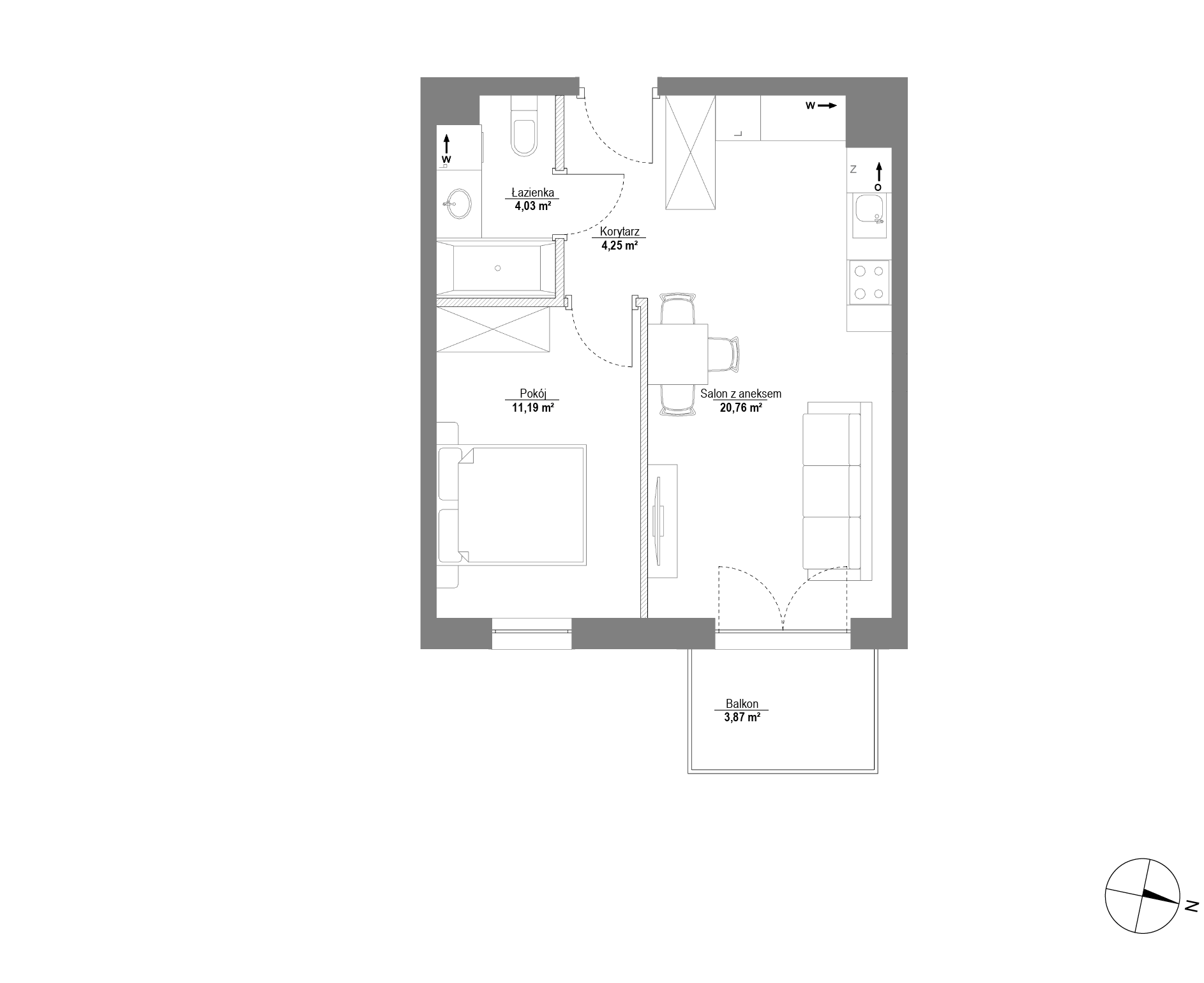 Plan 2 pok. 40m²