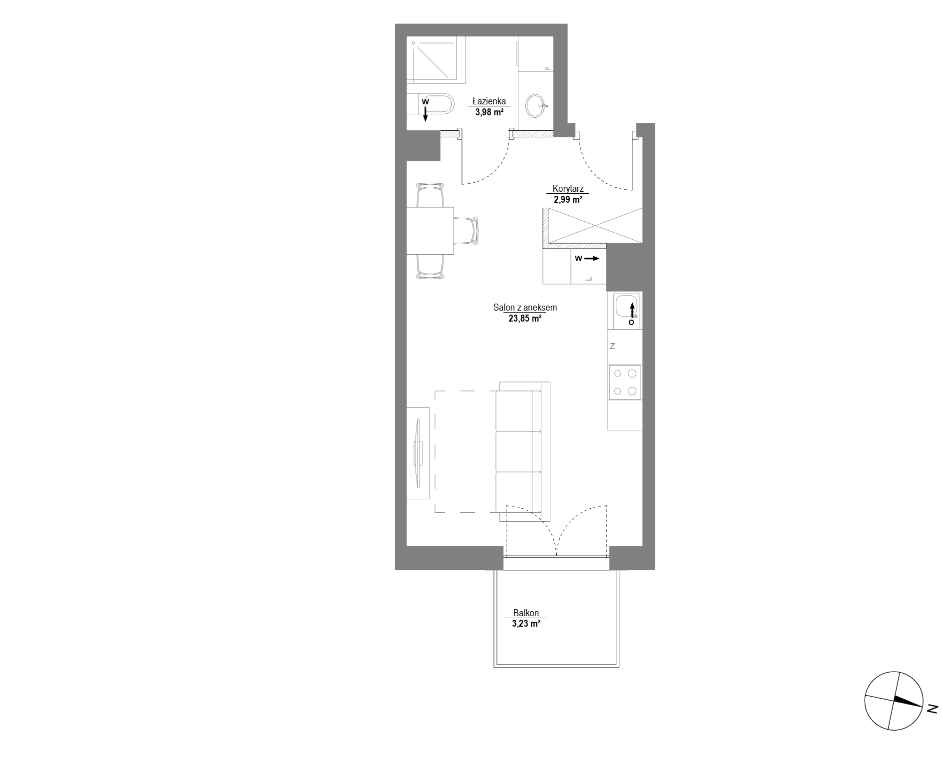 Plan 1 pok. 31m²