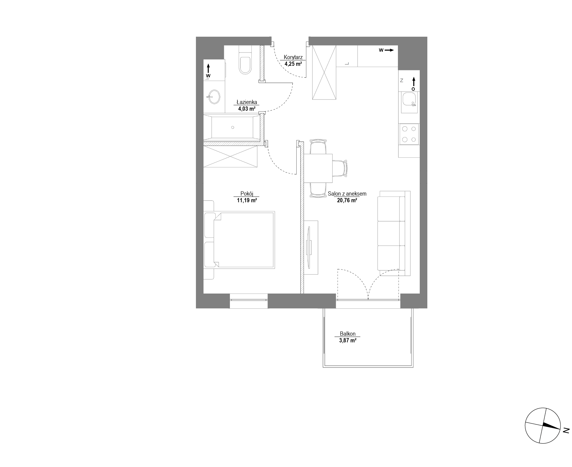 Plan 2 pok. 40m²