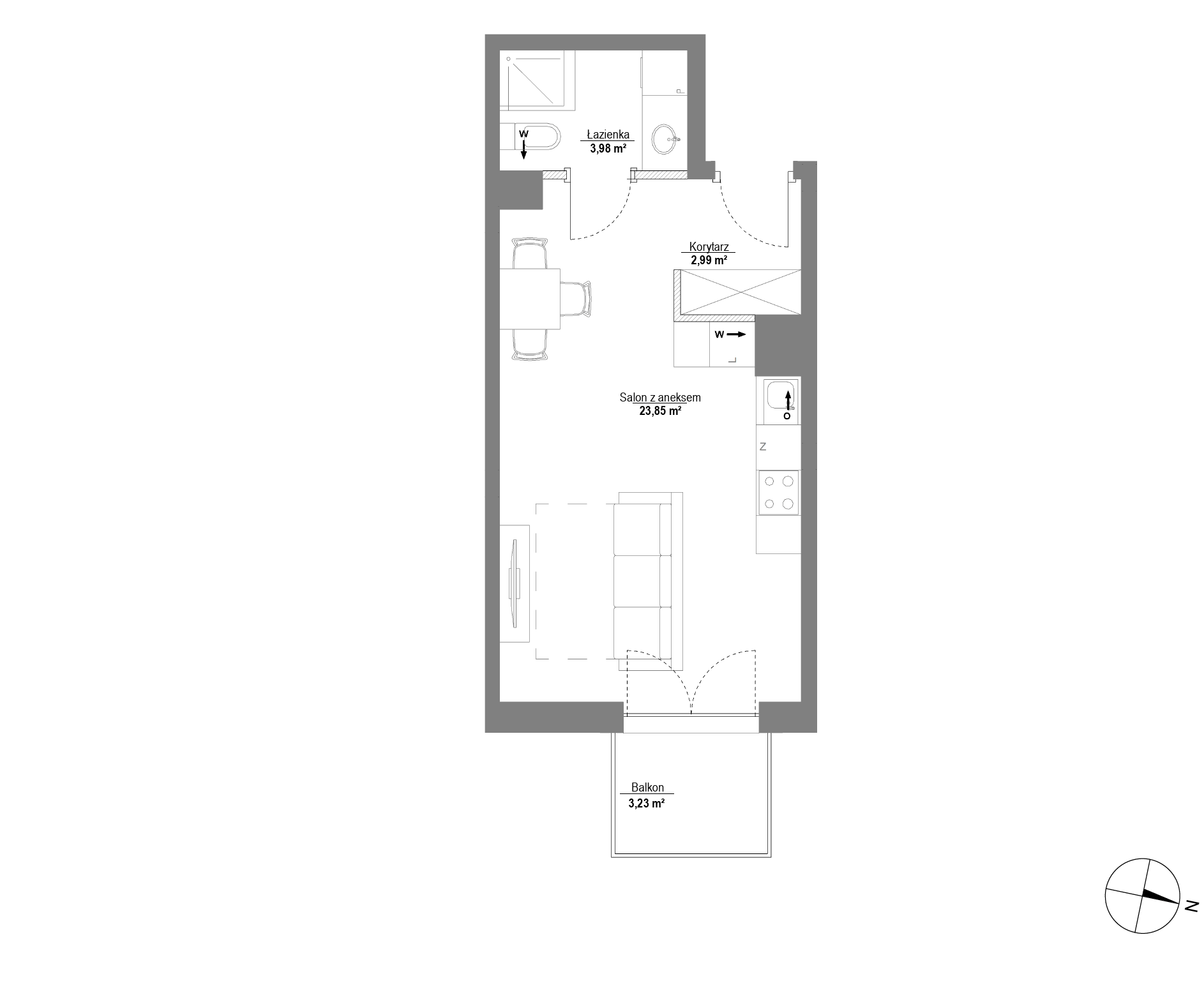 Plan 1 pok. 31m²
