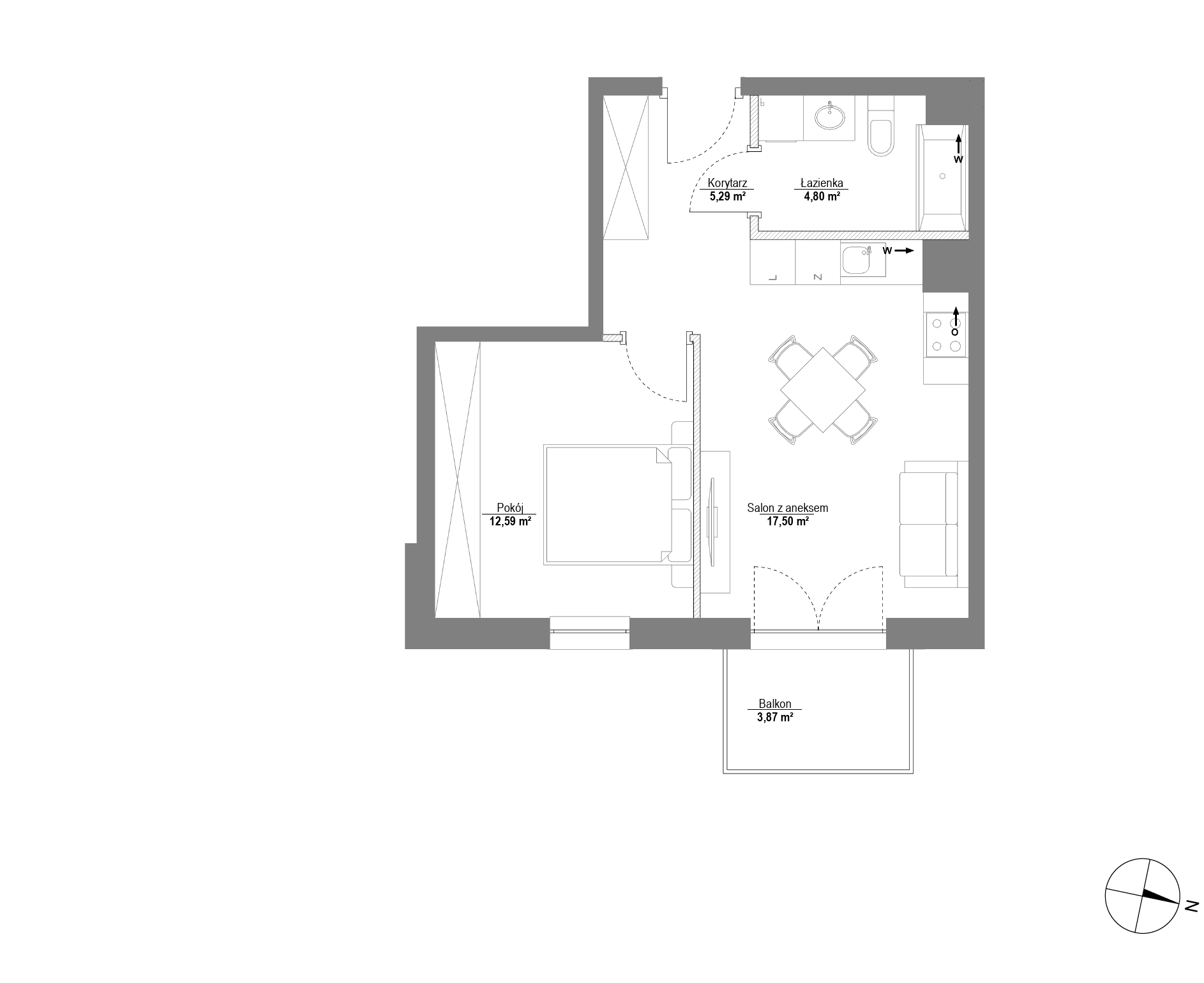 Plan 2 pok. 40m²