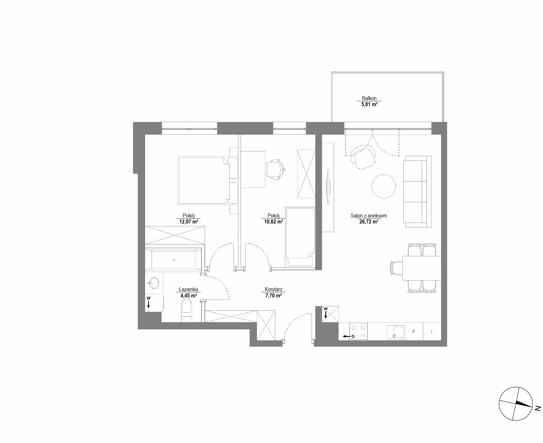 Plan 3 pok. 62m²