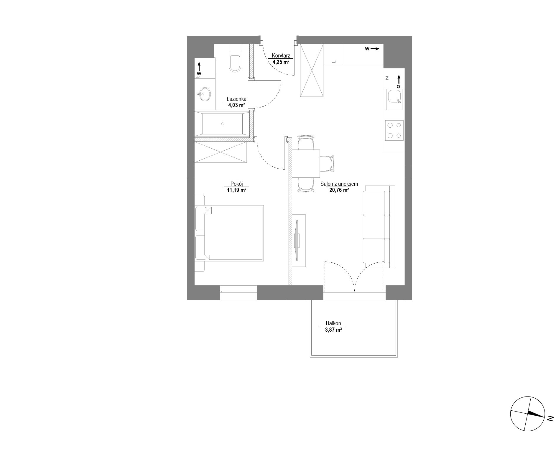 Plan 2 pok. 40m²