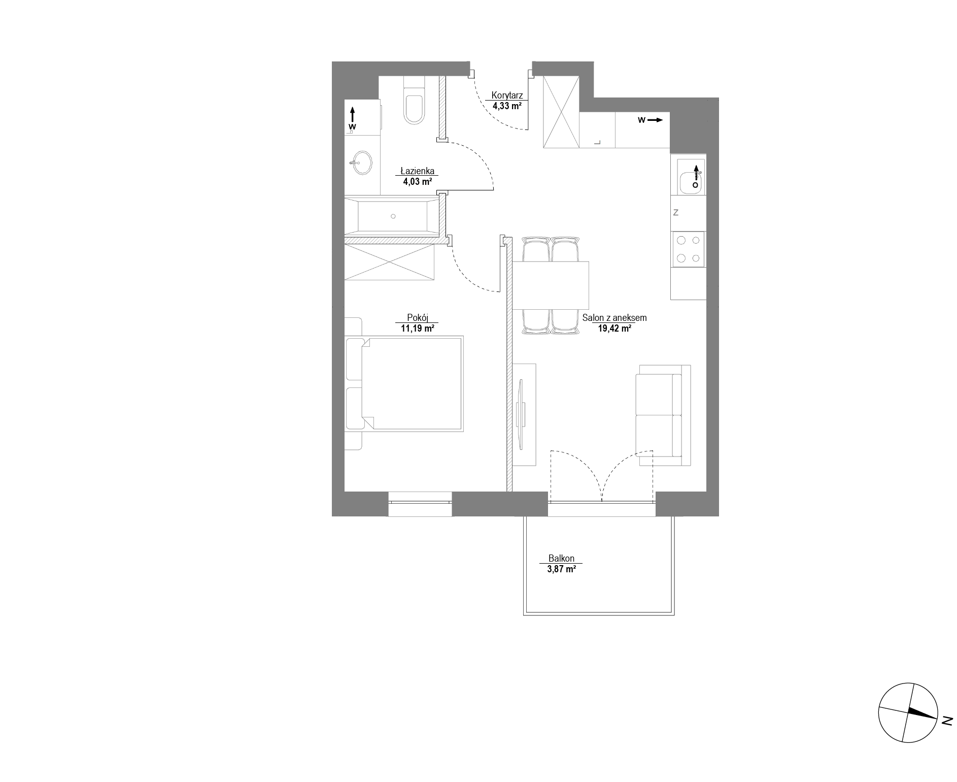 Plan 2 pok. 39m²