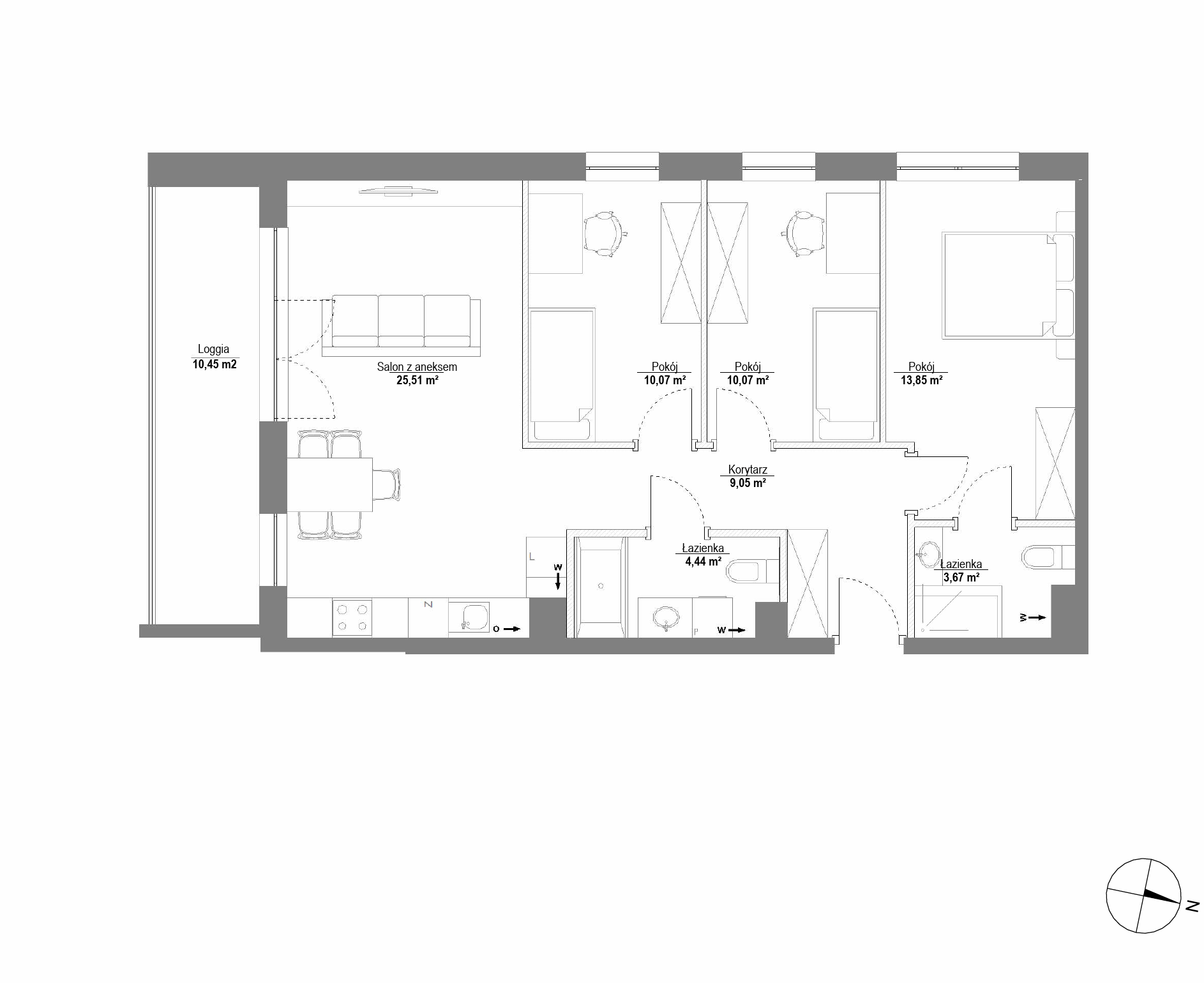 Plan 4 pok. 77m²