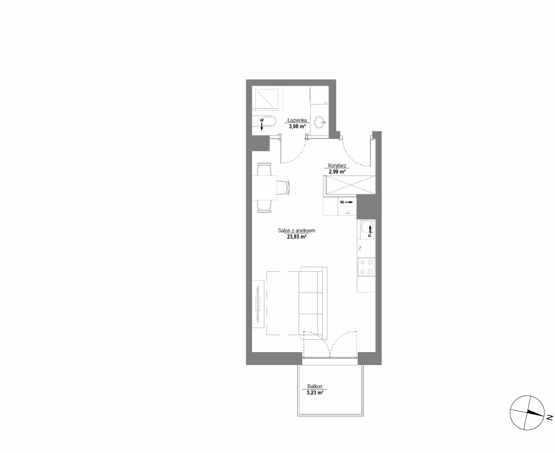Plan 1 pok. 31m²