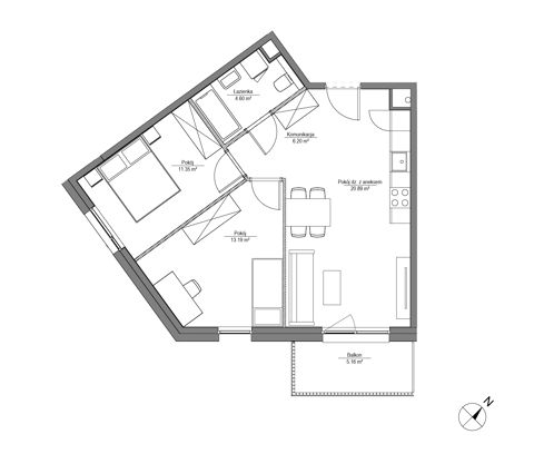 Plan 3 pok. 56m²