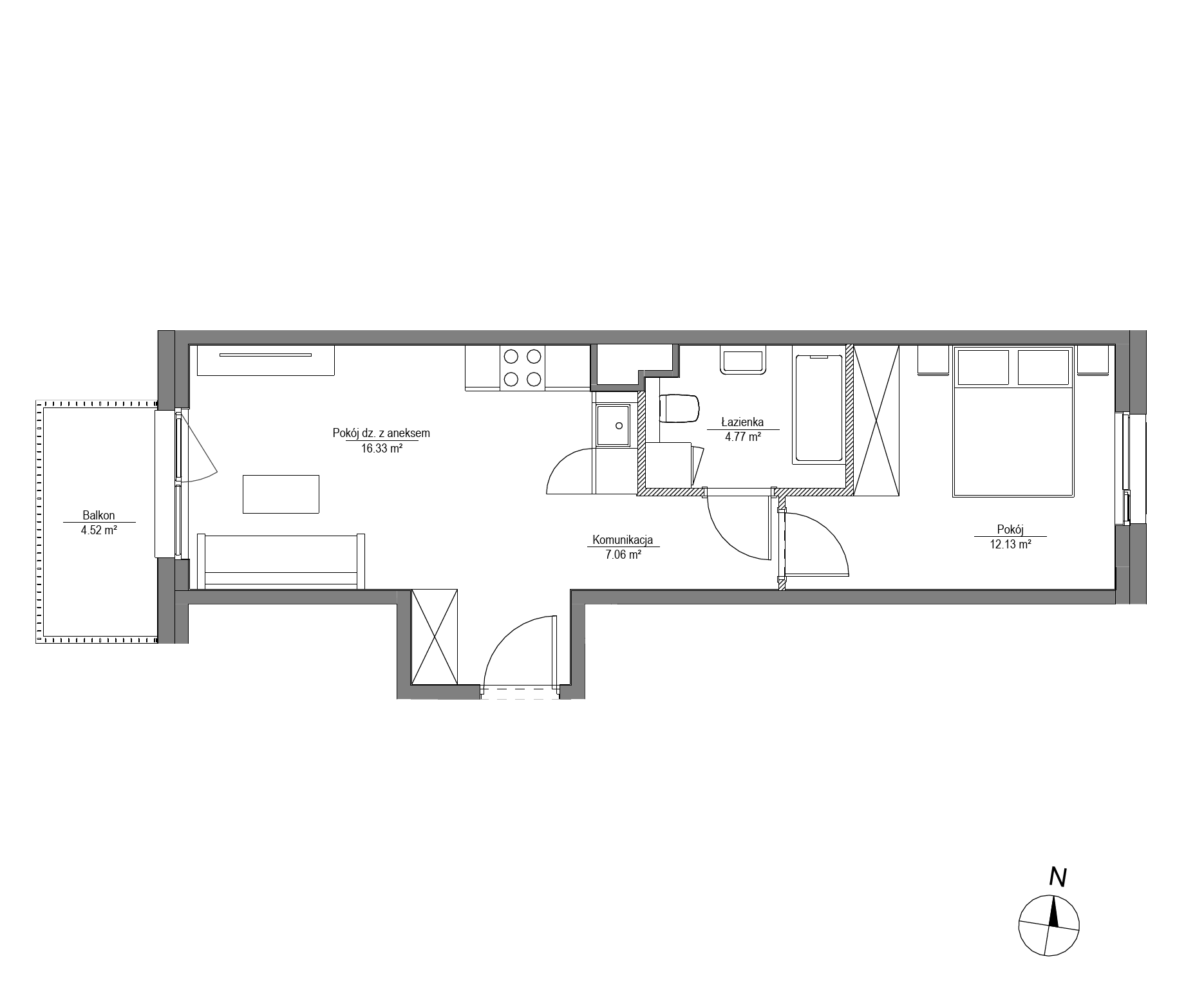 Plan 2 pok. 40m²