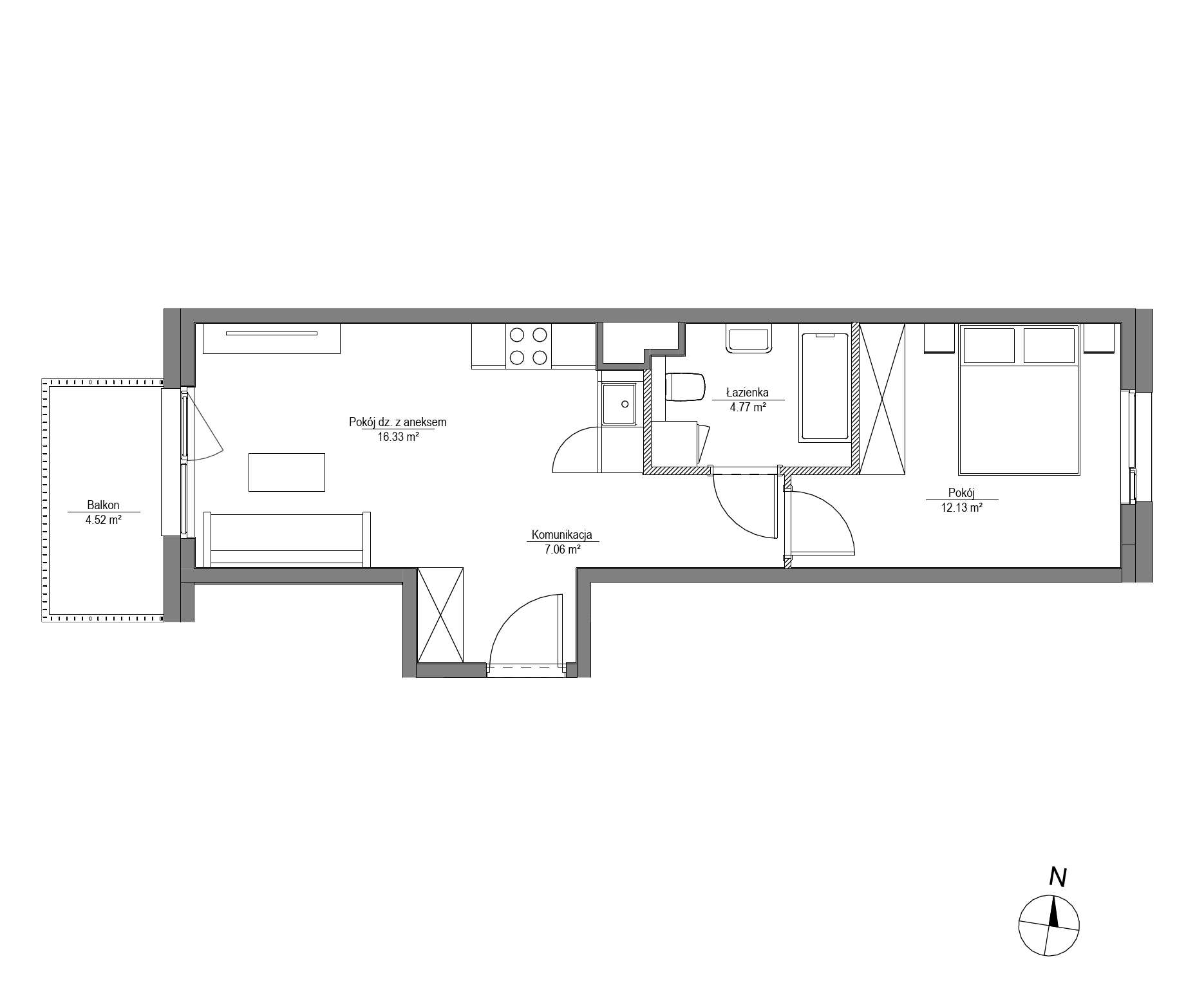Plan 2 pok. 40m²