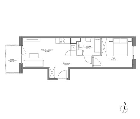 Plan 2 pok. 40m²