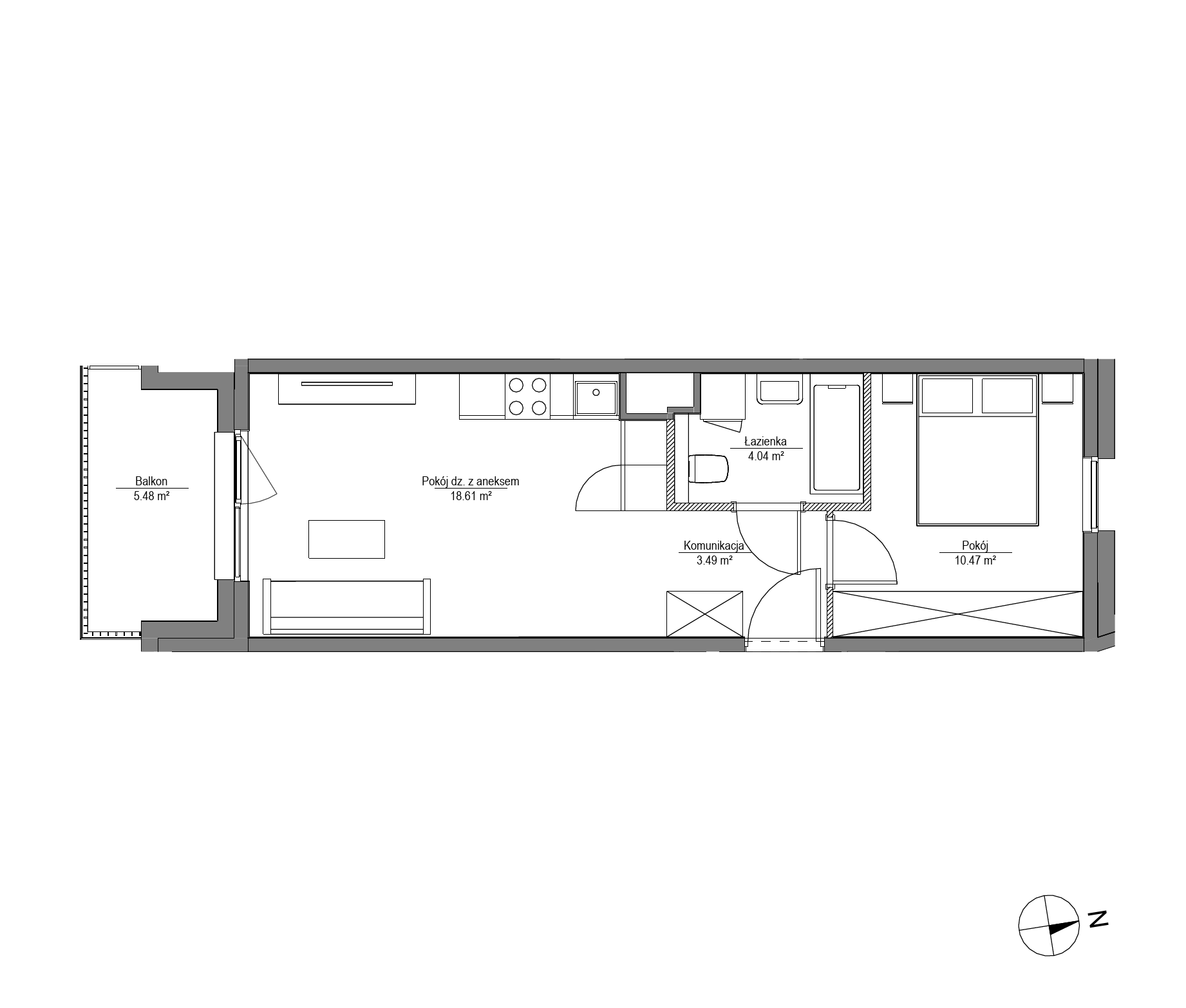 Plan 2 pok. 37m²