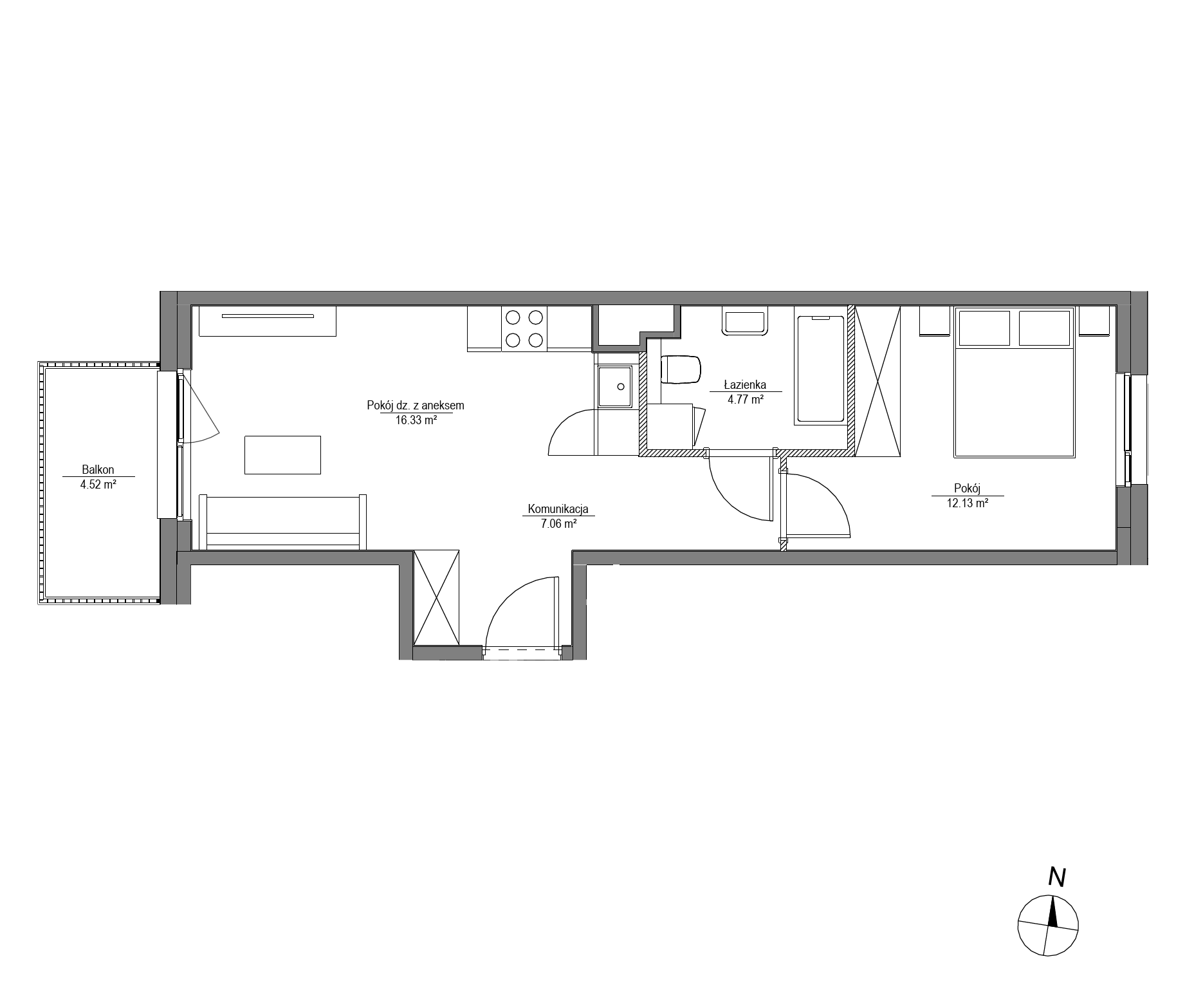 Plan 2 pok. 40m²