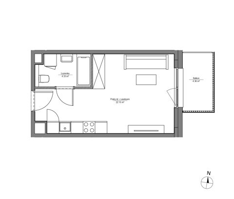 Plan 1 pok. 26m²