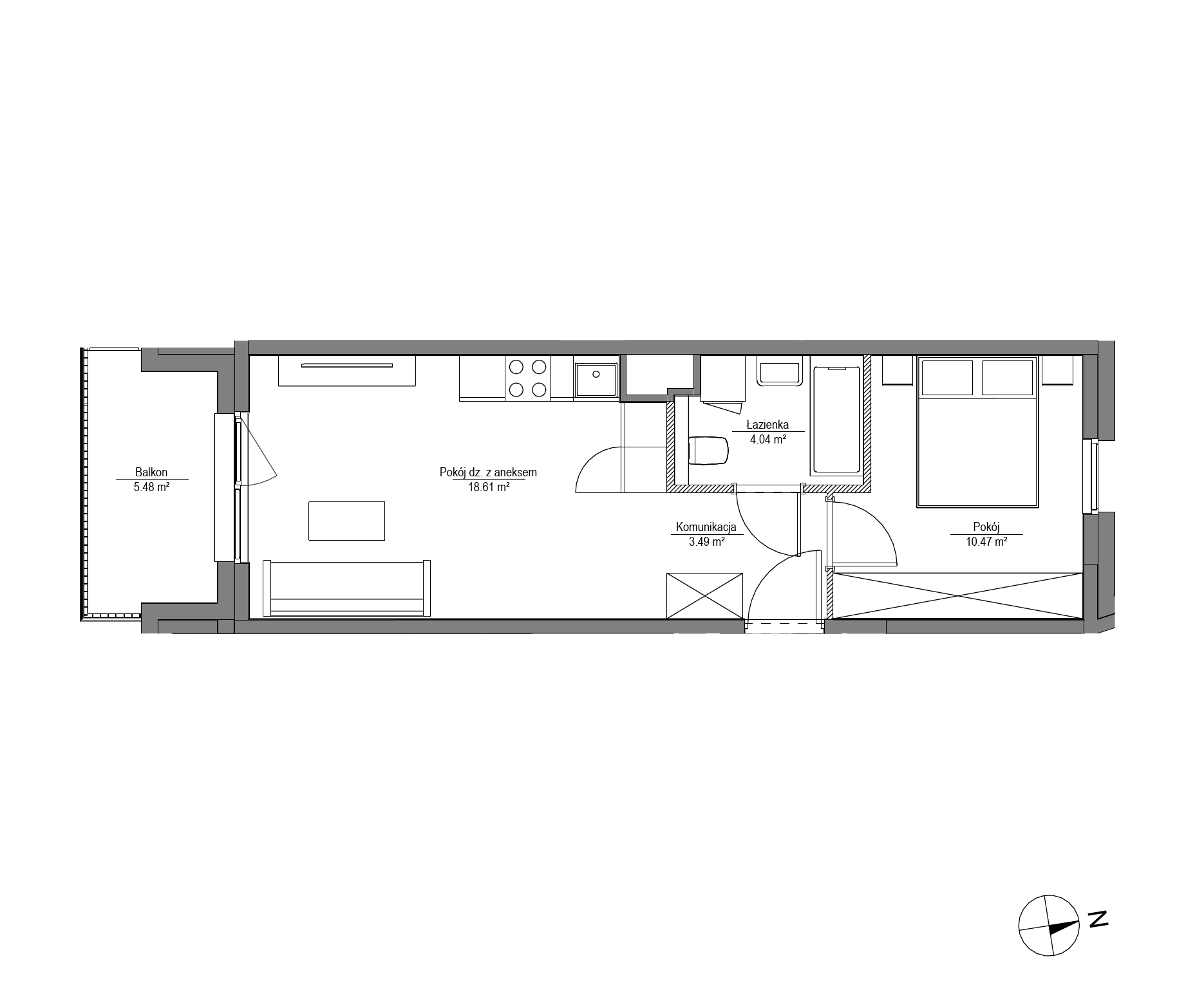 Plan 2 pok. 37m²