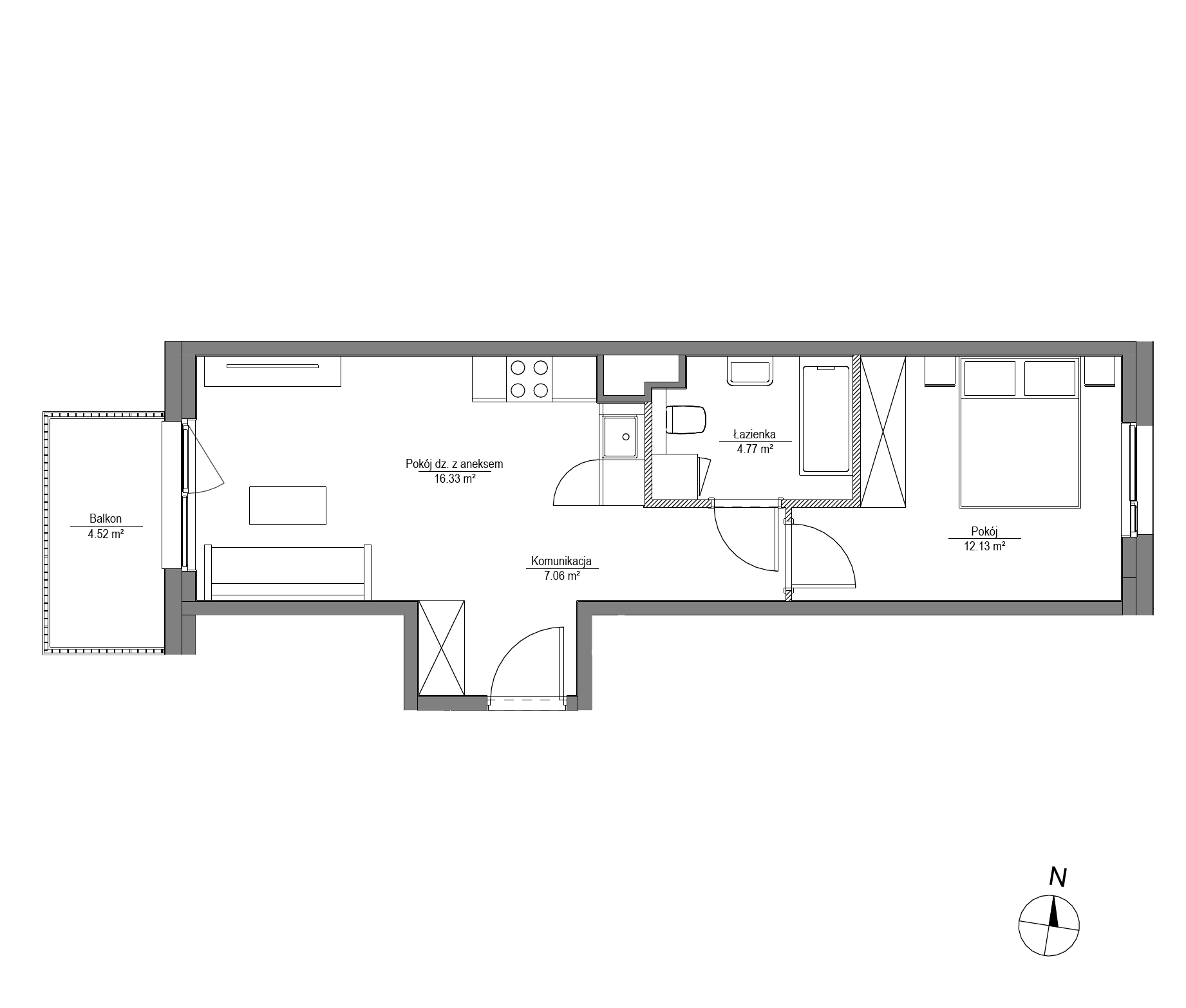 Plan 2 pok. 40m²